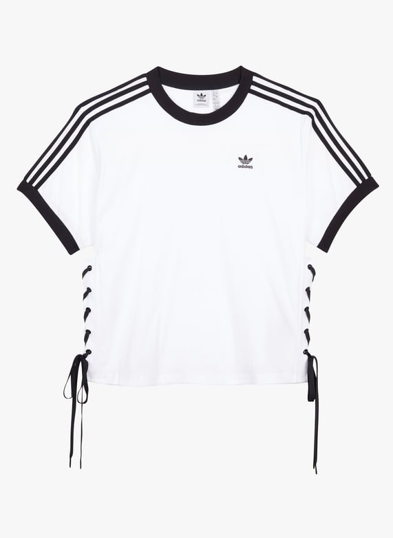 T shirt scollo tondo in cotone Bianco