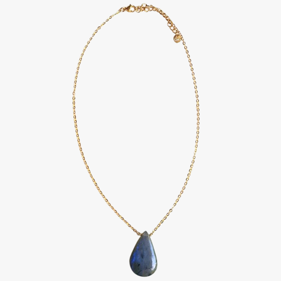 Labradorite necklace GINANDGER Grey