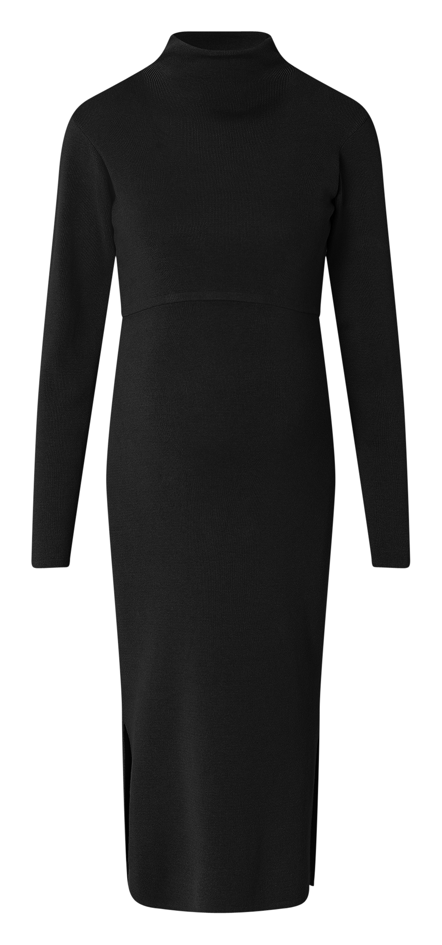 Halflange borstvoedingsjurk met opstaande kraag NOPPIES Zwart