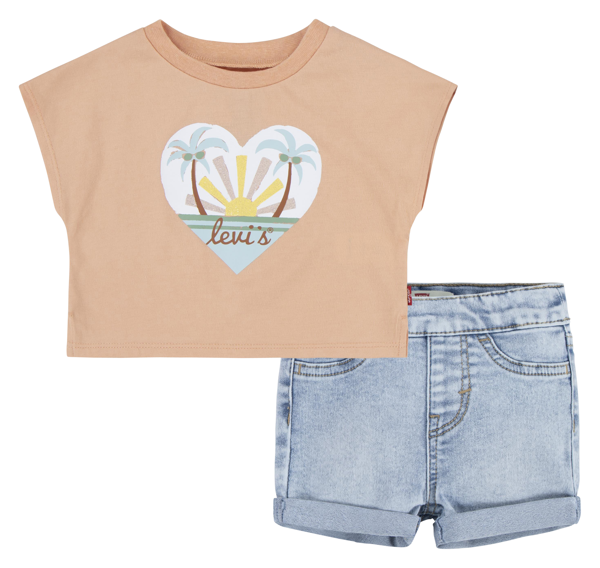 Ensemble short et tee-shirt en coton mélangé LEVI'S KIDS Multicolore