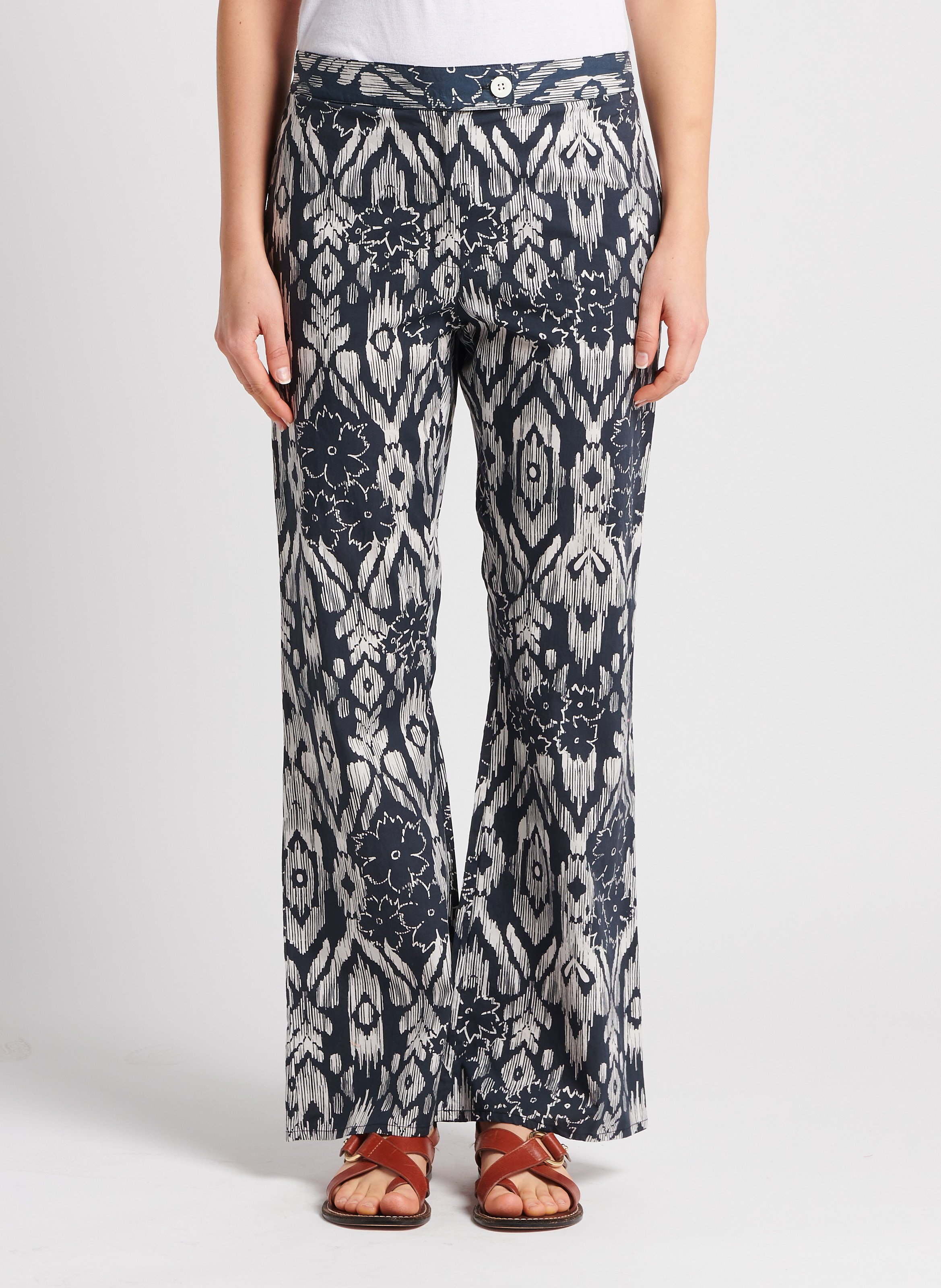 Straight-leg printed cotton pants V DE VINSTER Black
