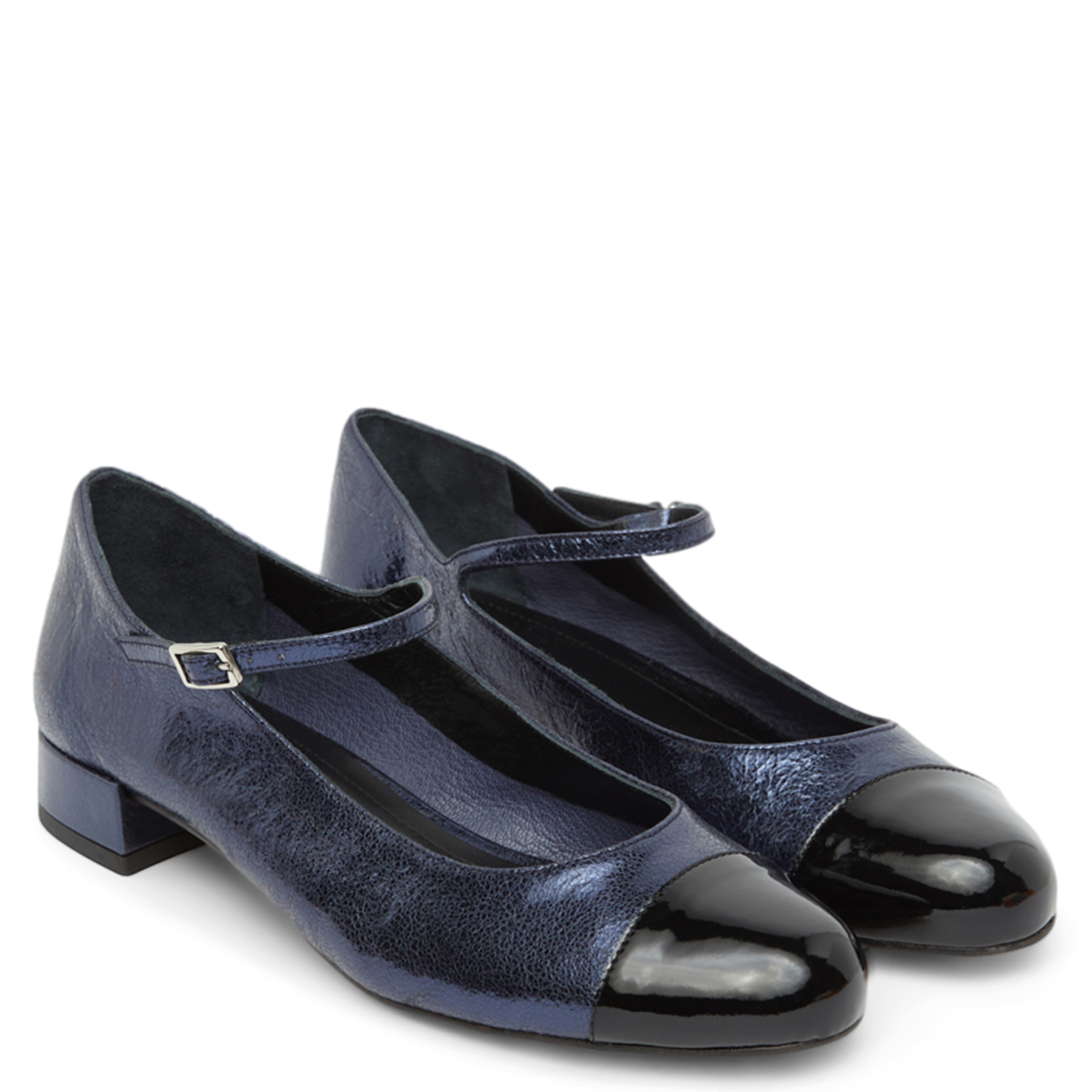 Ballerines en cuir AUGUSTA Bleu