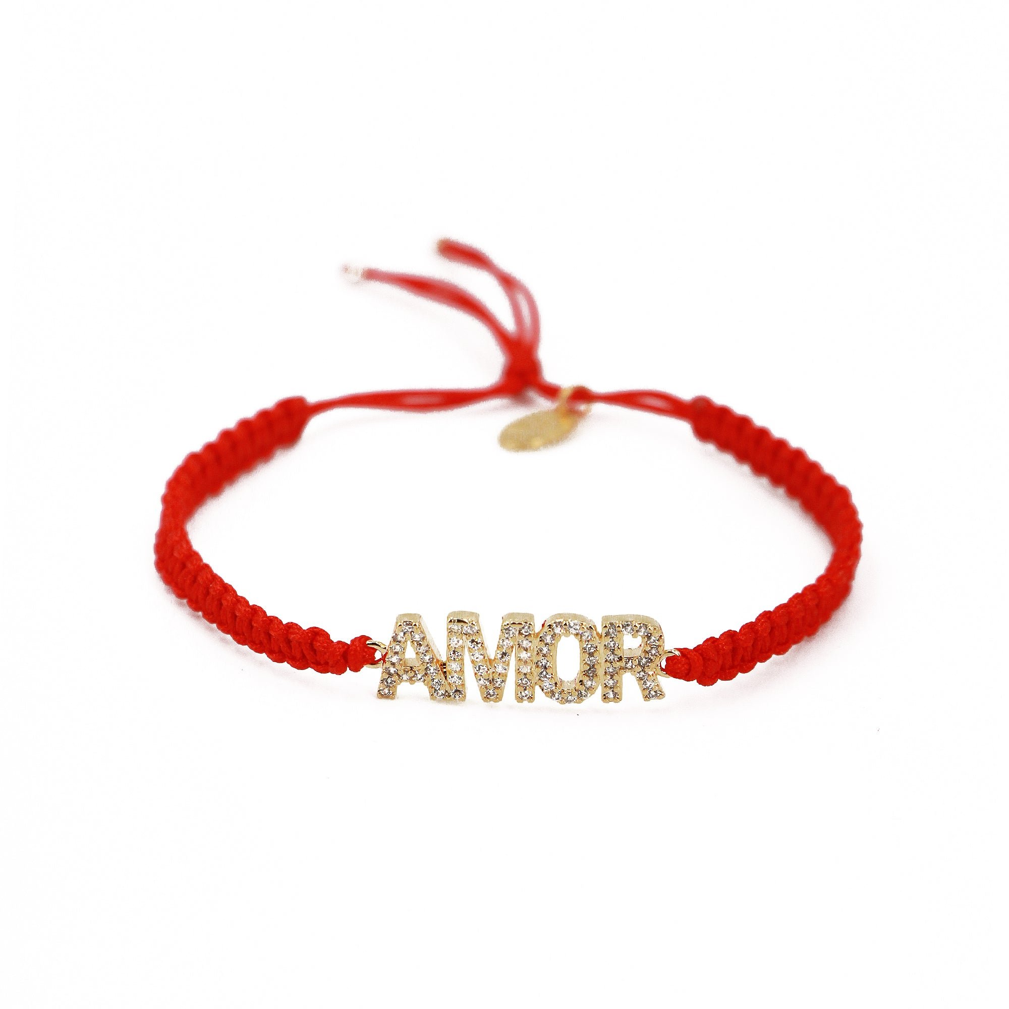 Macramé bracelet gold plated love NILAI Black