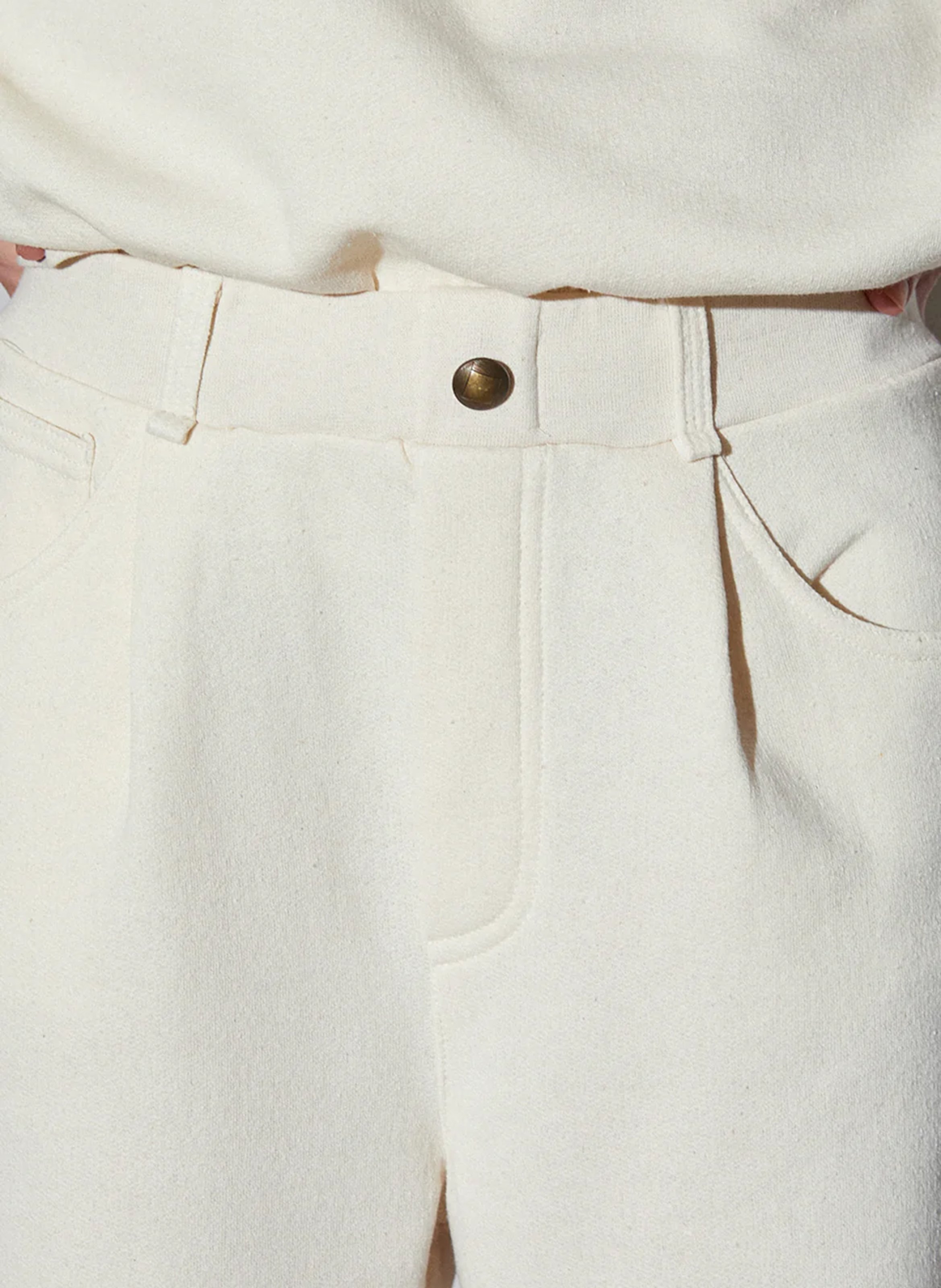 High-waisted cotton-blend track suit THE LABEL EDITION White