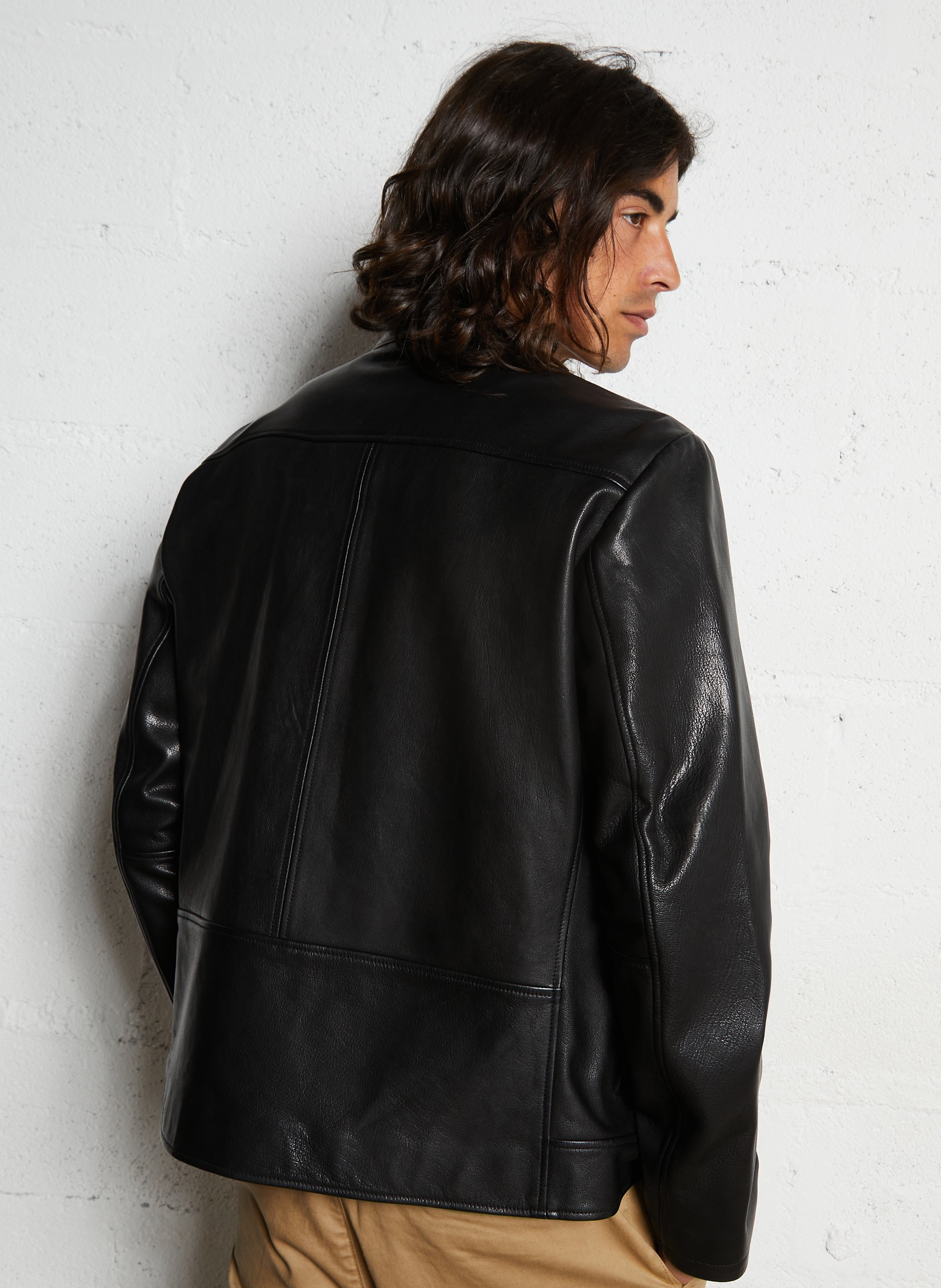 Gerade geschnittene Lederjacke IKKS Schwarz