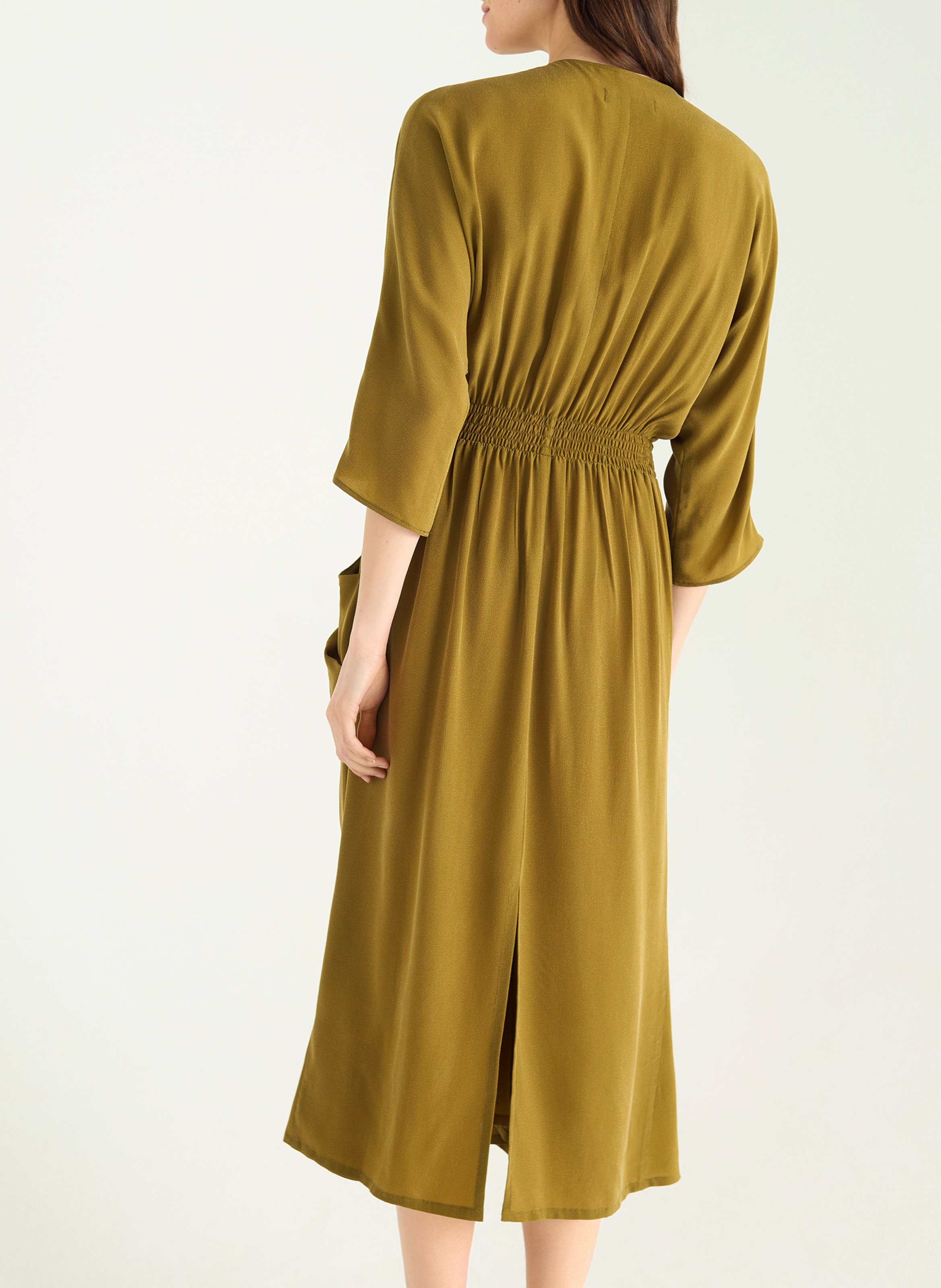 Robe midi col V COTELAC Green