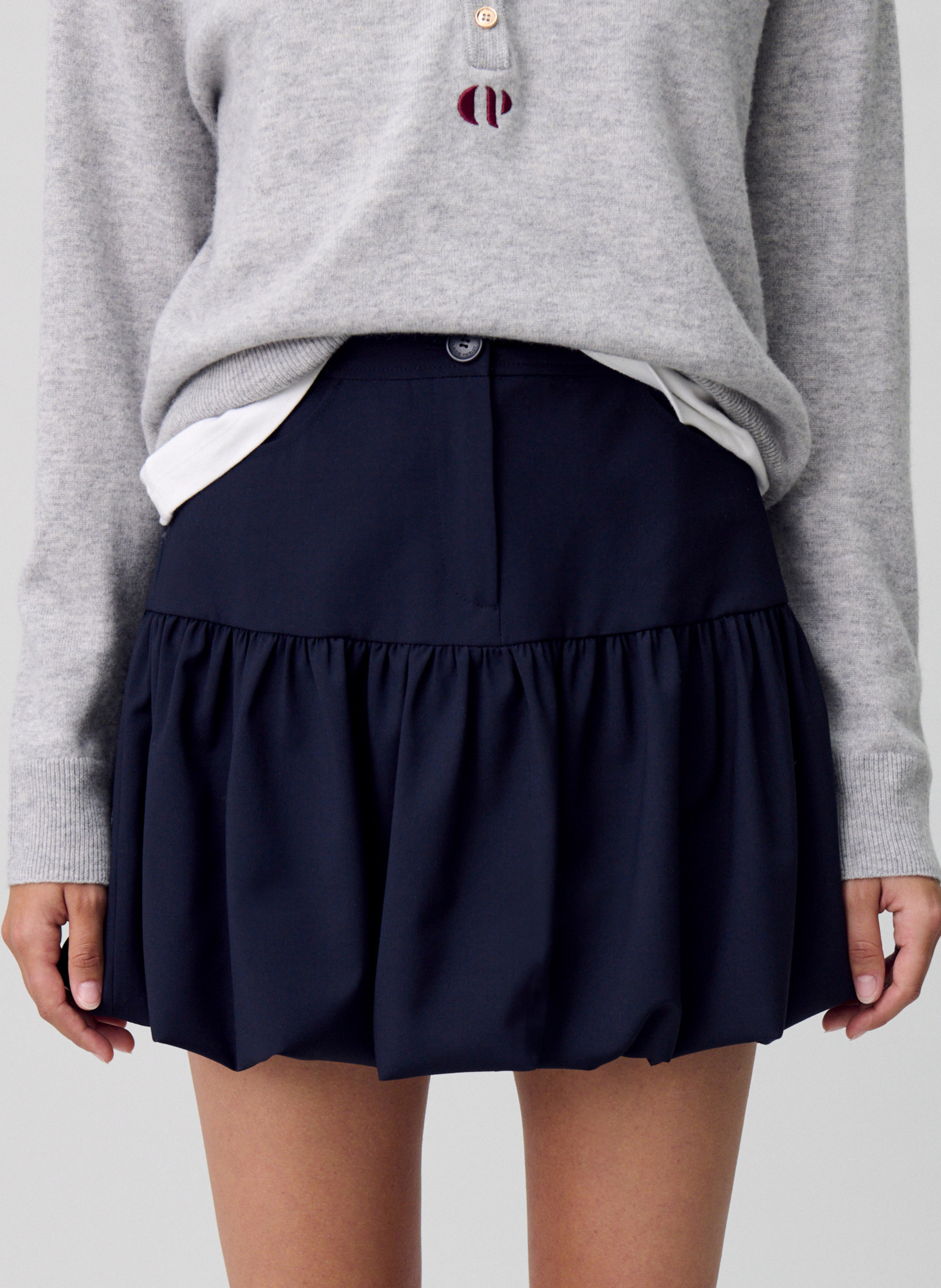 Jupe courte ballon uni  CLAUDIE PIERLOT Bleu