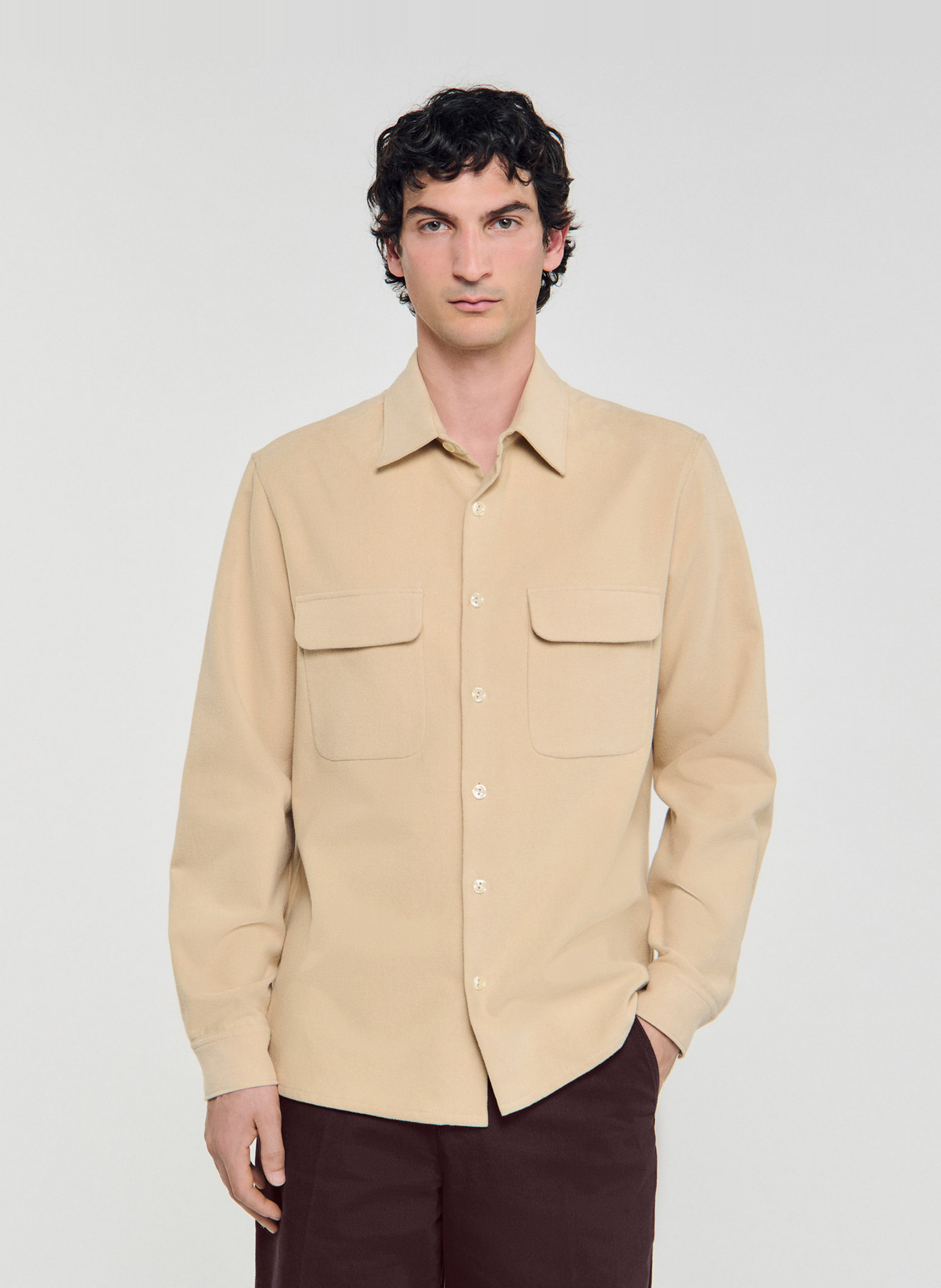 Cotton shirt with classic collar SANDRO