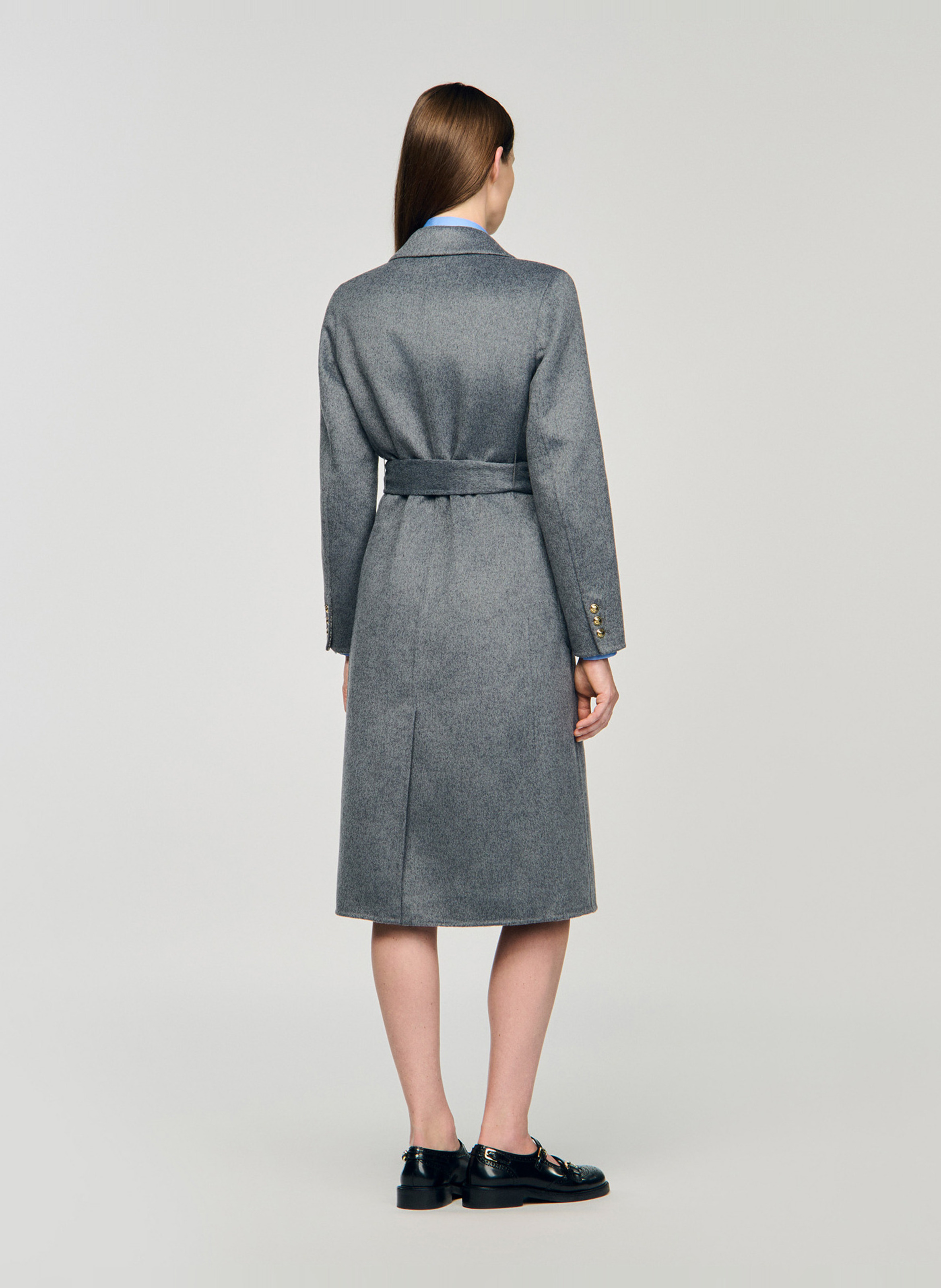 Lange jas SANDRO Grijs