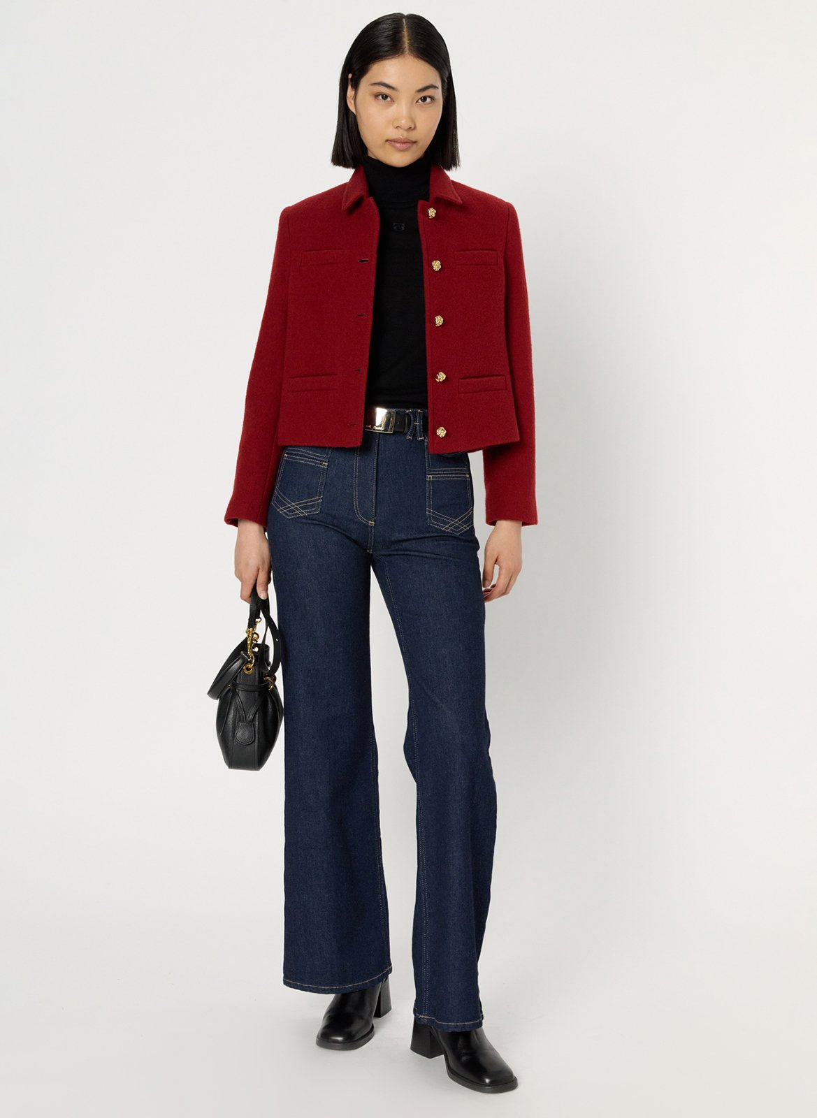 Veste col classique en laine  GERARD DAREL Rouge