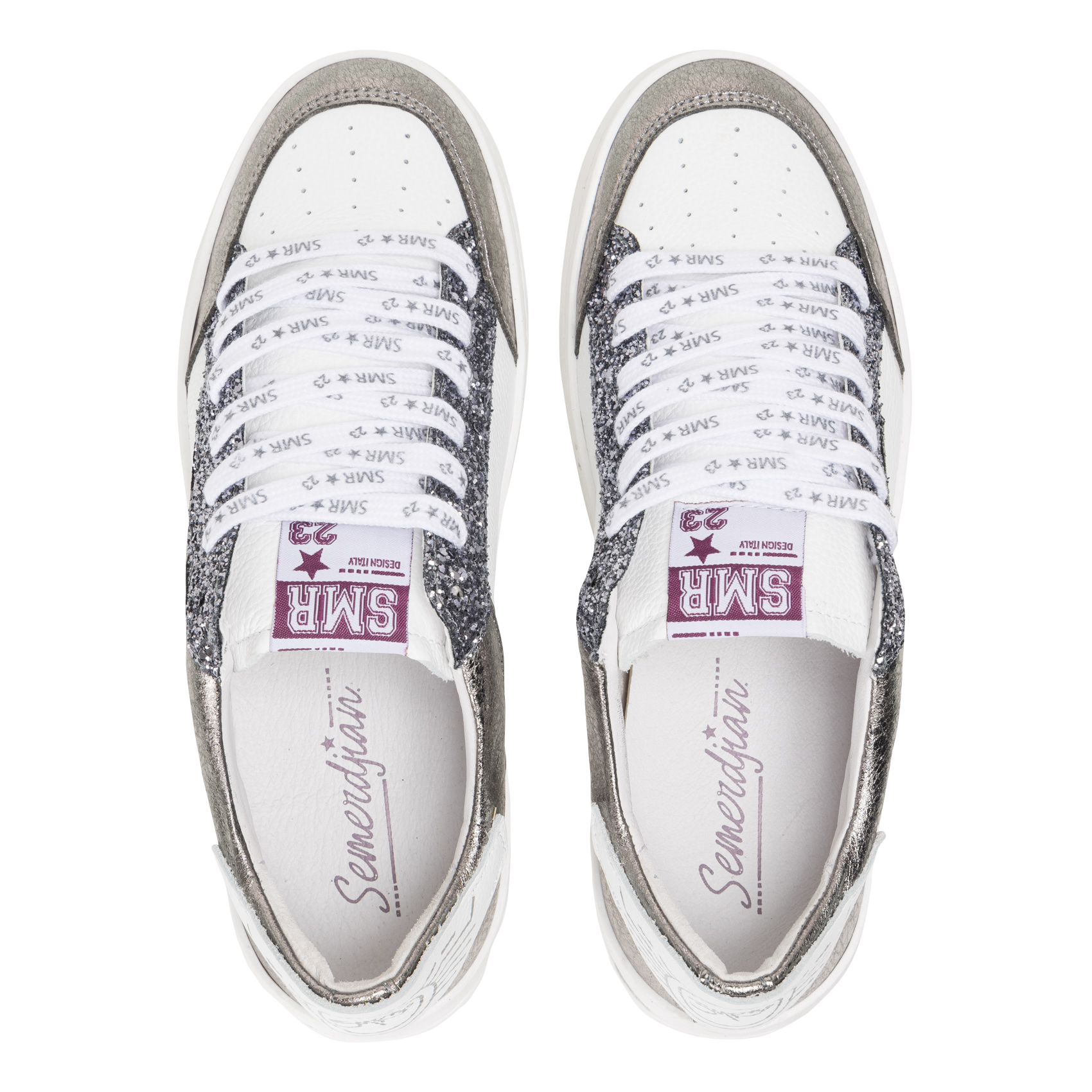 Baskets basses en cuir mélangé SEMERDJIAN - SMR Gris