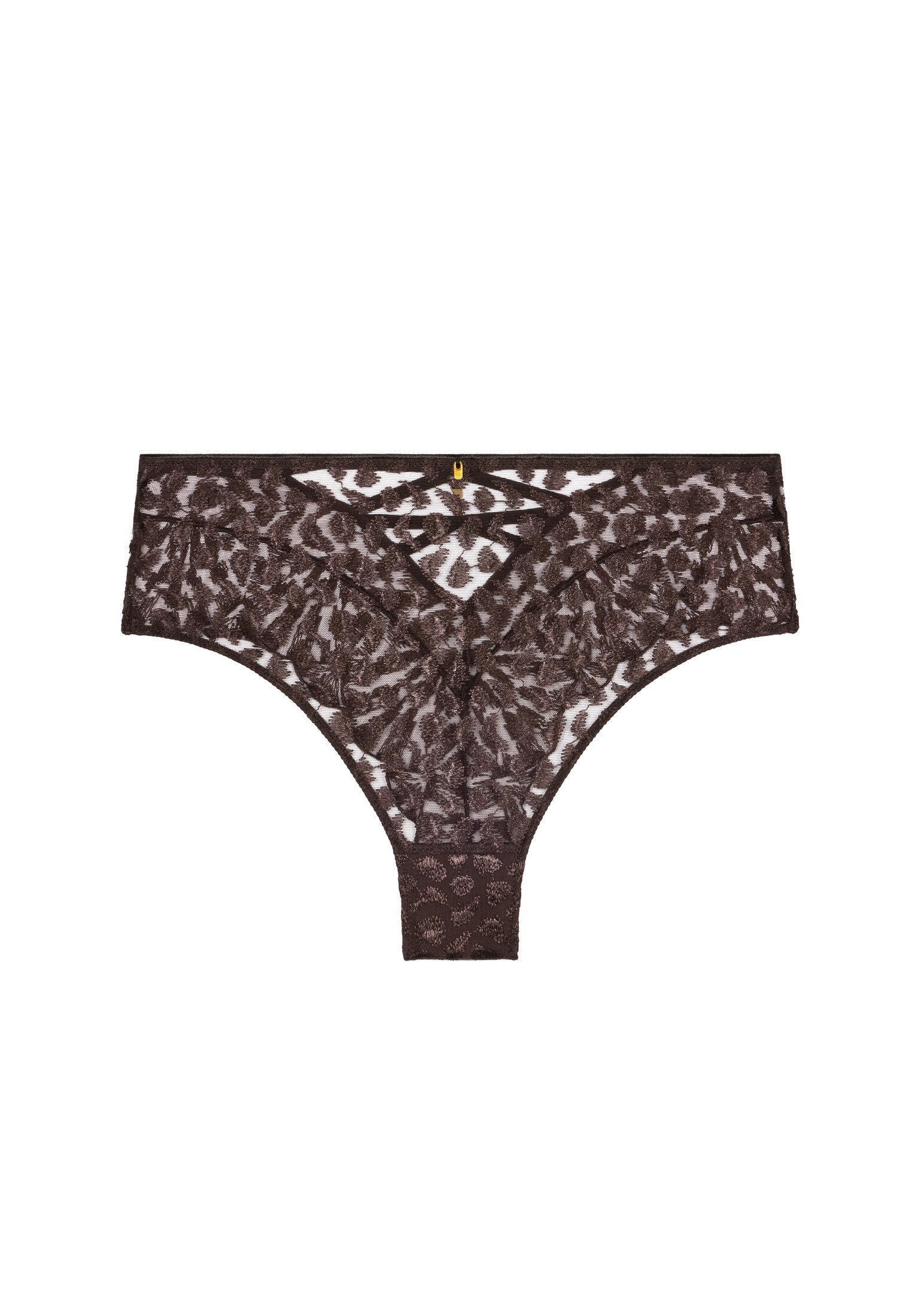 High-waisted lace panties AUBADE Brown