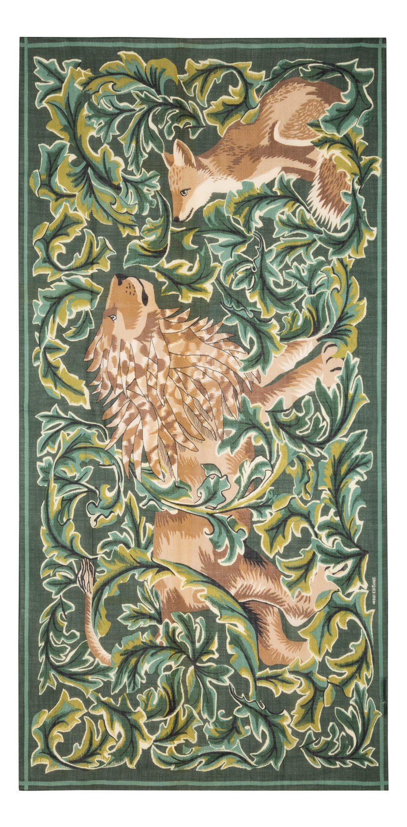 Feiner Wollschal mit Print INOUI EDITIONS Khaki