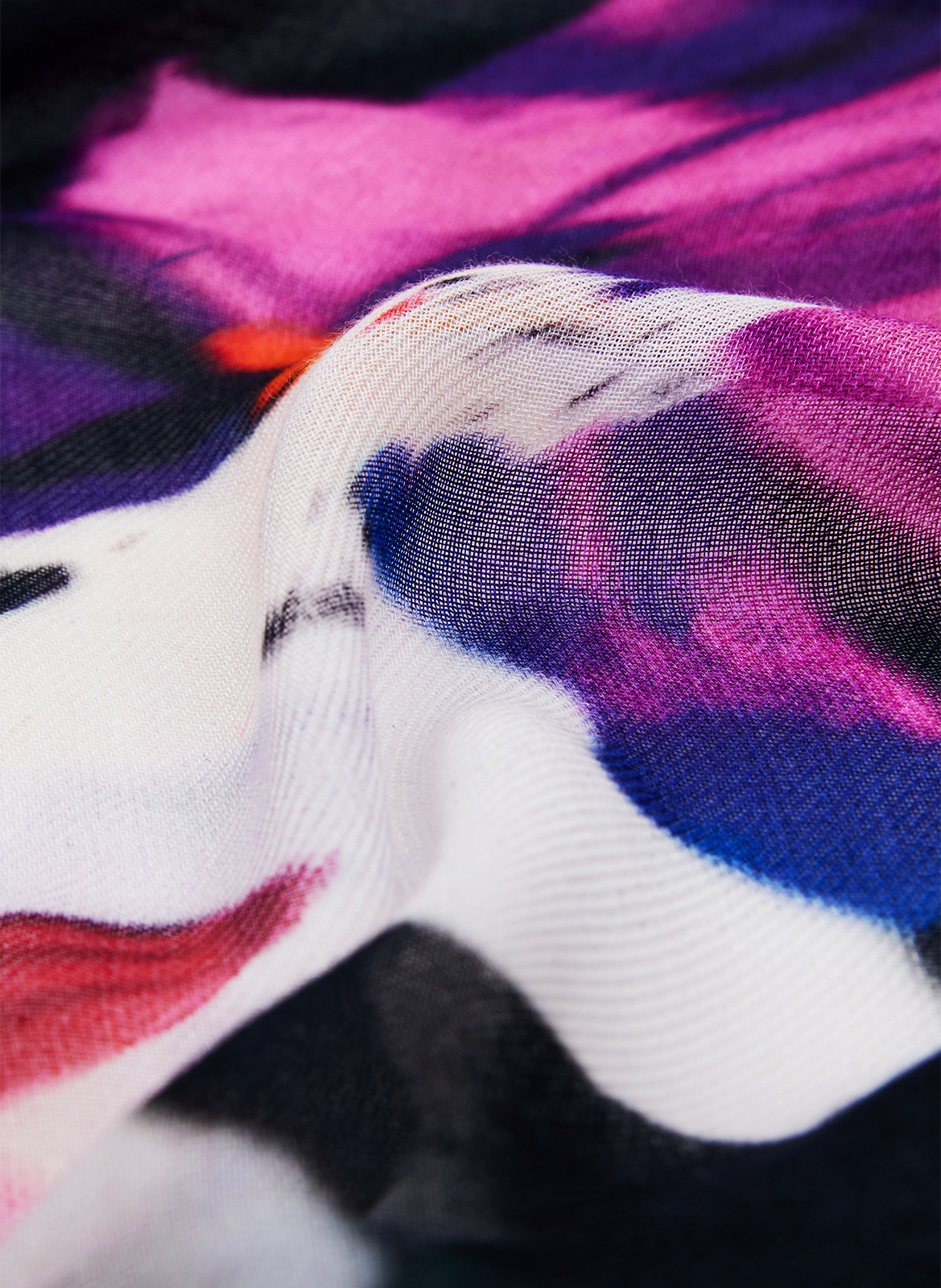 Foulard rectangulaire à fleurs DESIGUAL Noir