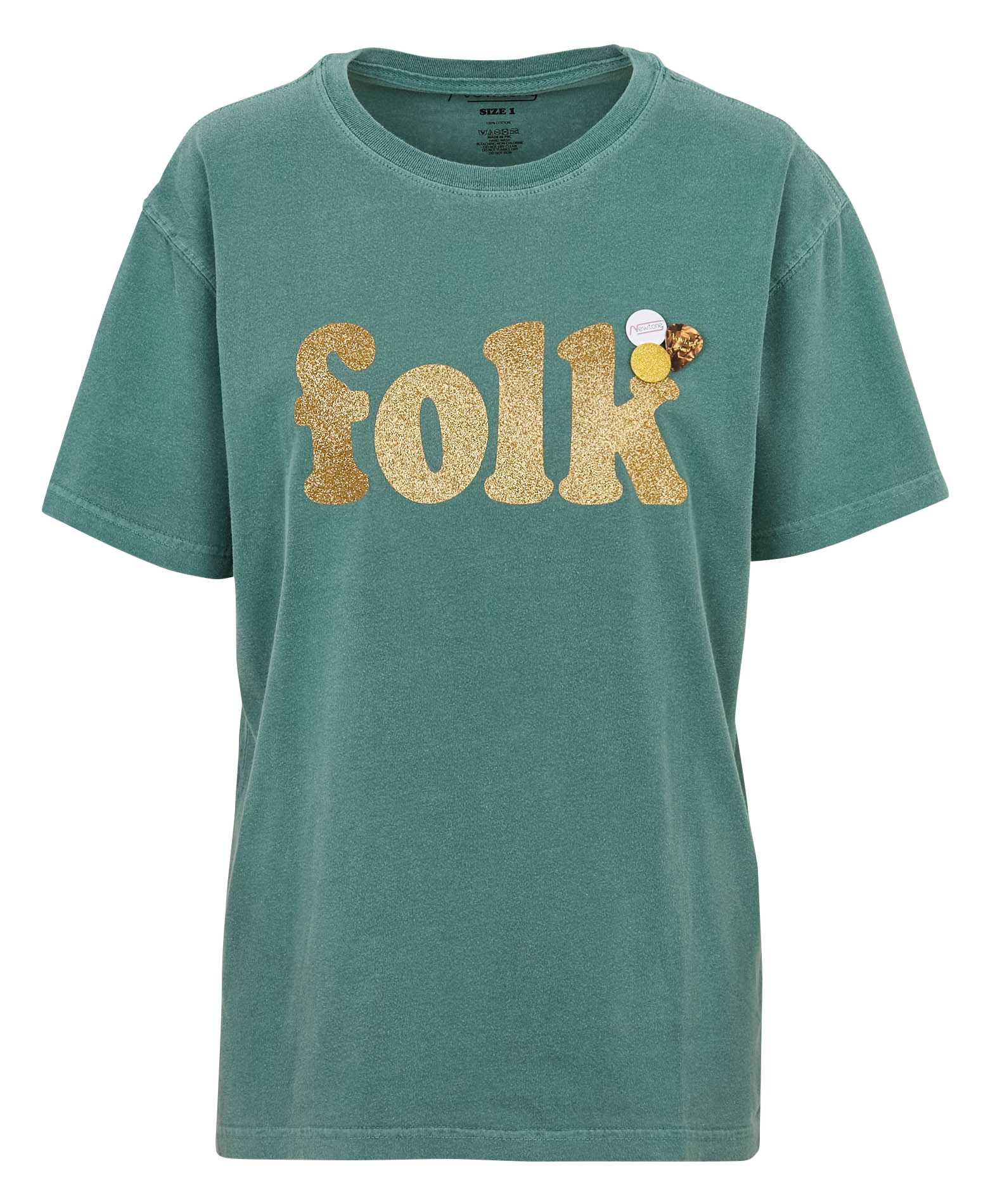 Tee-shirt col rond sérigraphié en coton NEWTONE Vert