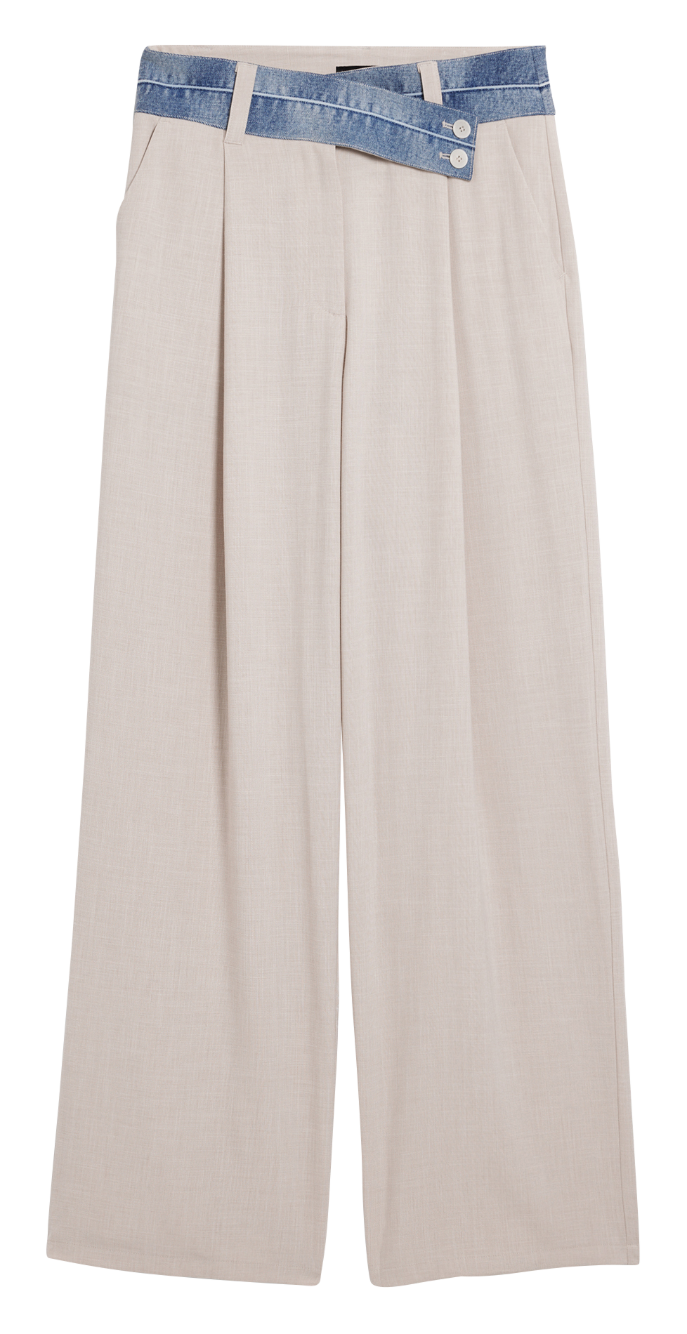 Pantaloni diritti con pinces dettagli in denim DESIGUAL Bianco