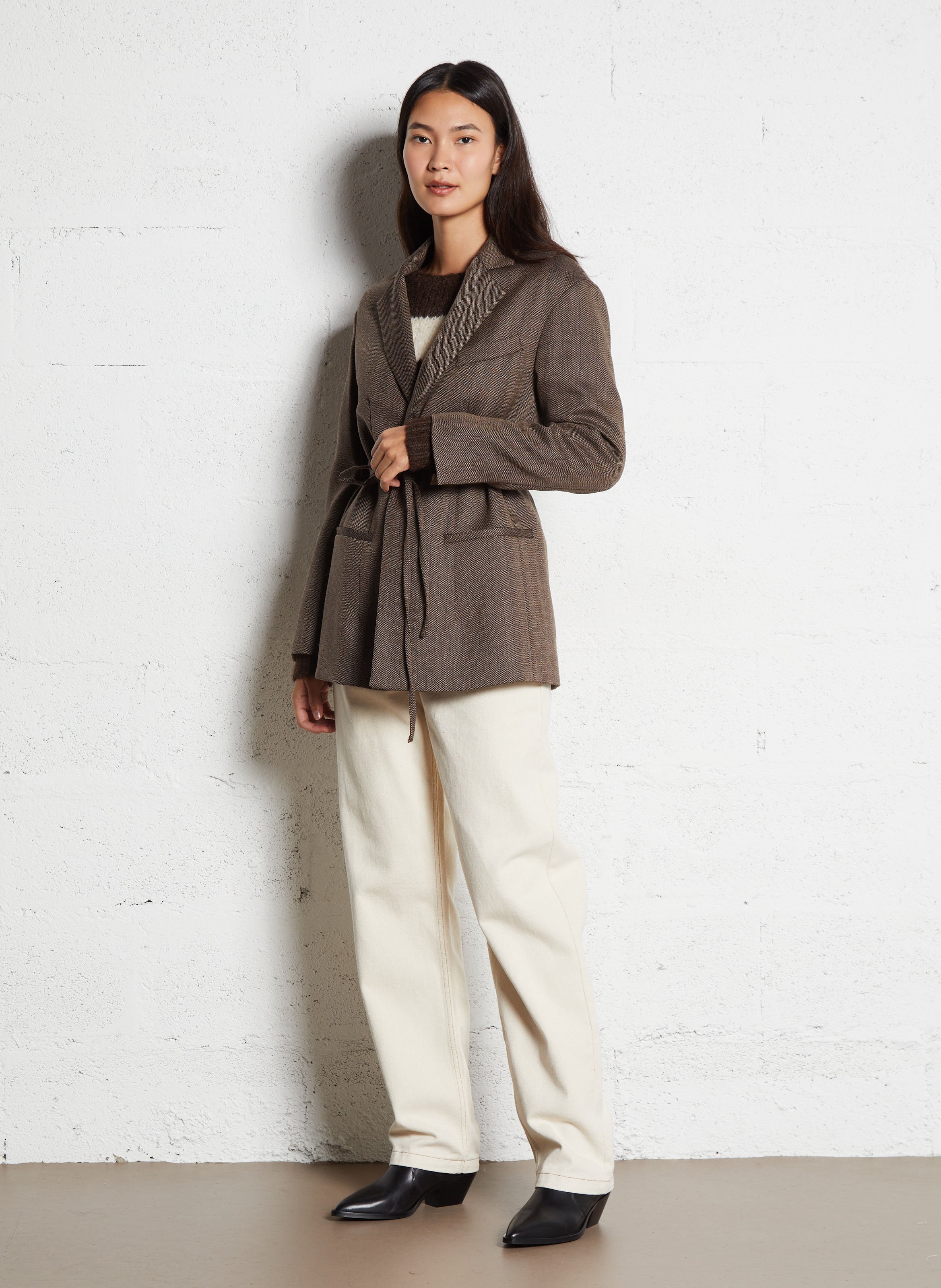Veste de tailleur en laine  MOMONI Marron