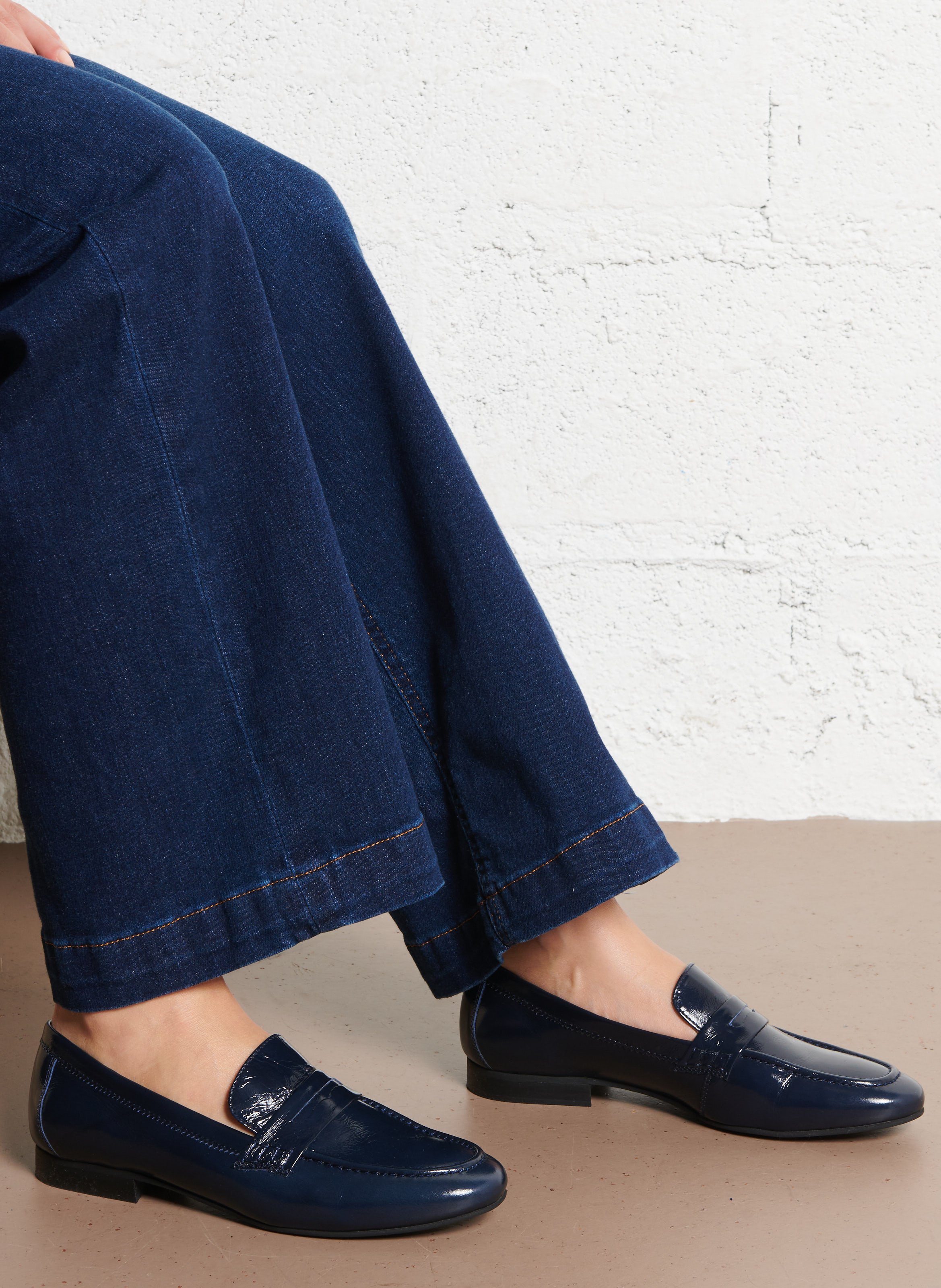 Mocassins unis en cuir velours MELLOW YELLOW Bleu