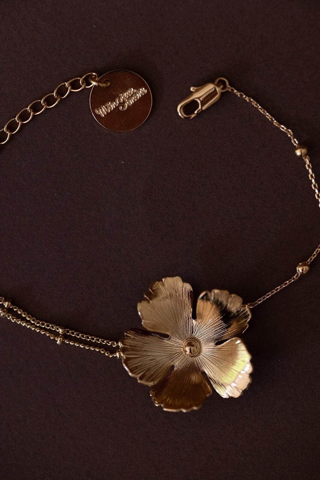 HESPÉRIS - Silver-plated flower bracelet MONSIEUR SIMONE Golden
