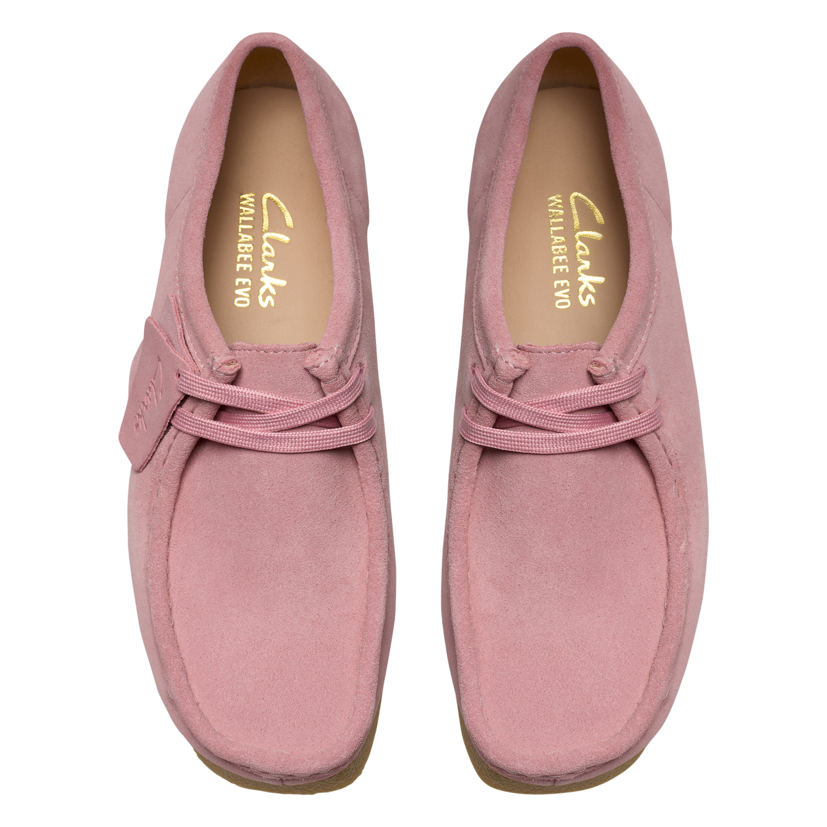 Derby's van veloursleer CLARKS Roze