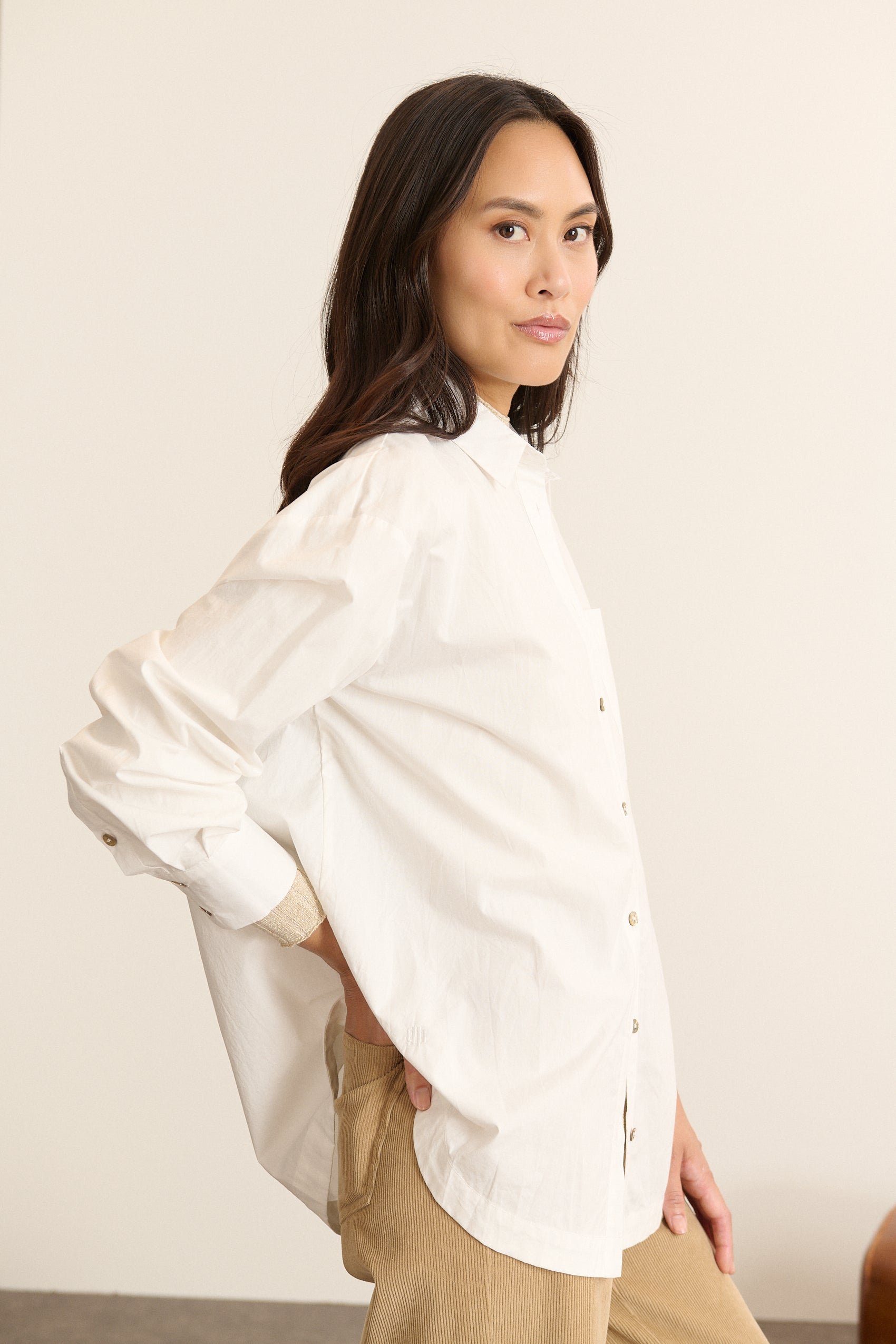 Oversized long-sleeve shirt GARANCE PARIS White