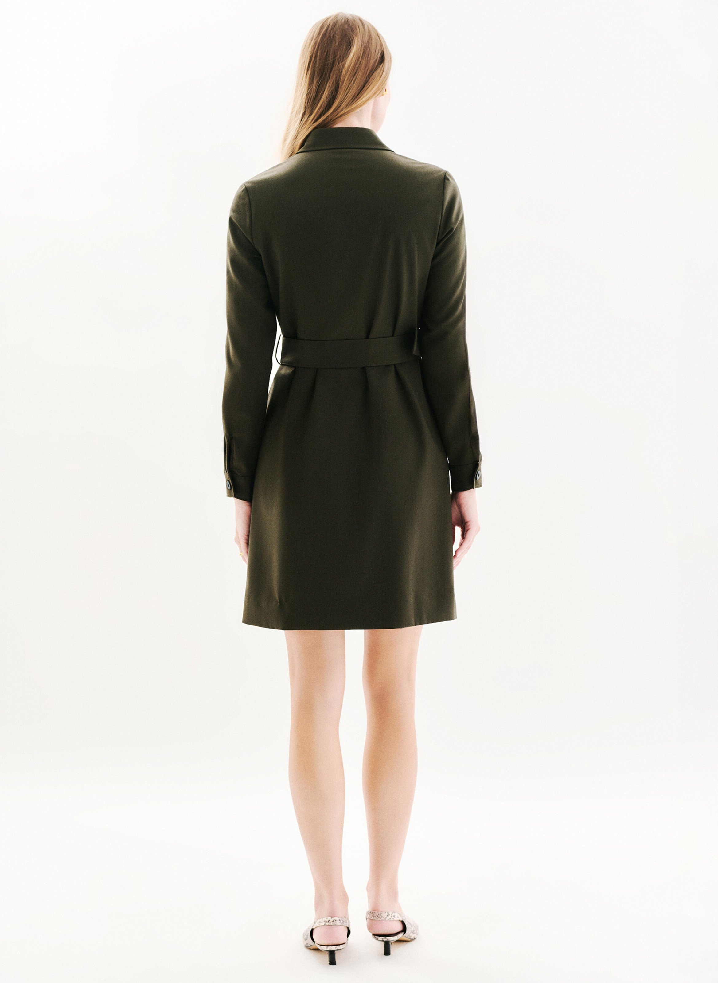 Robe courte col classique CAROLL Vert