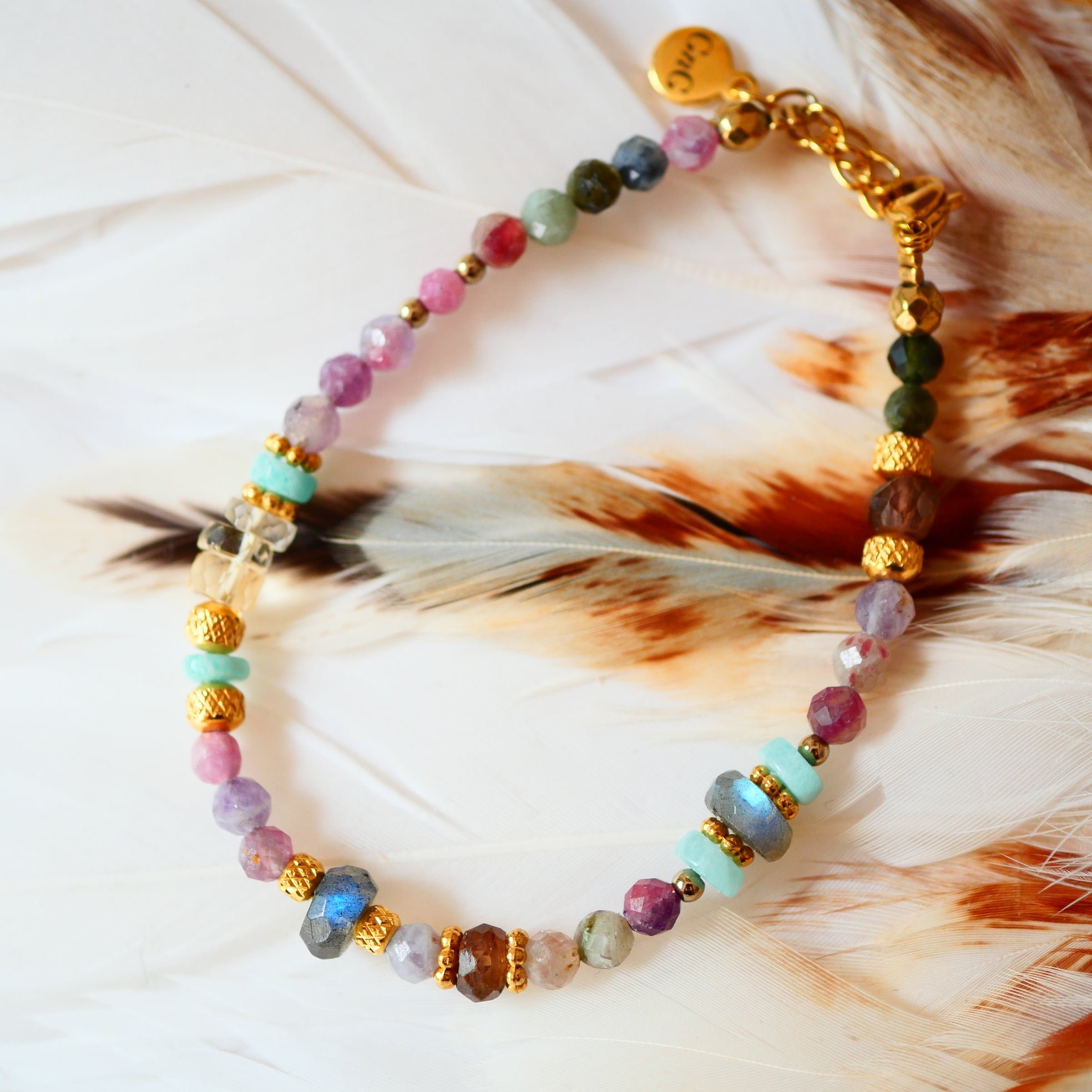 Tourmaline bracelet GINANDGER Multicolored