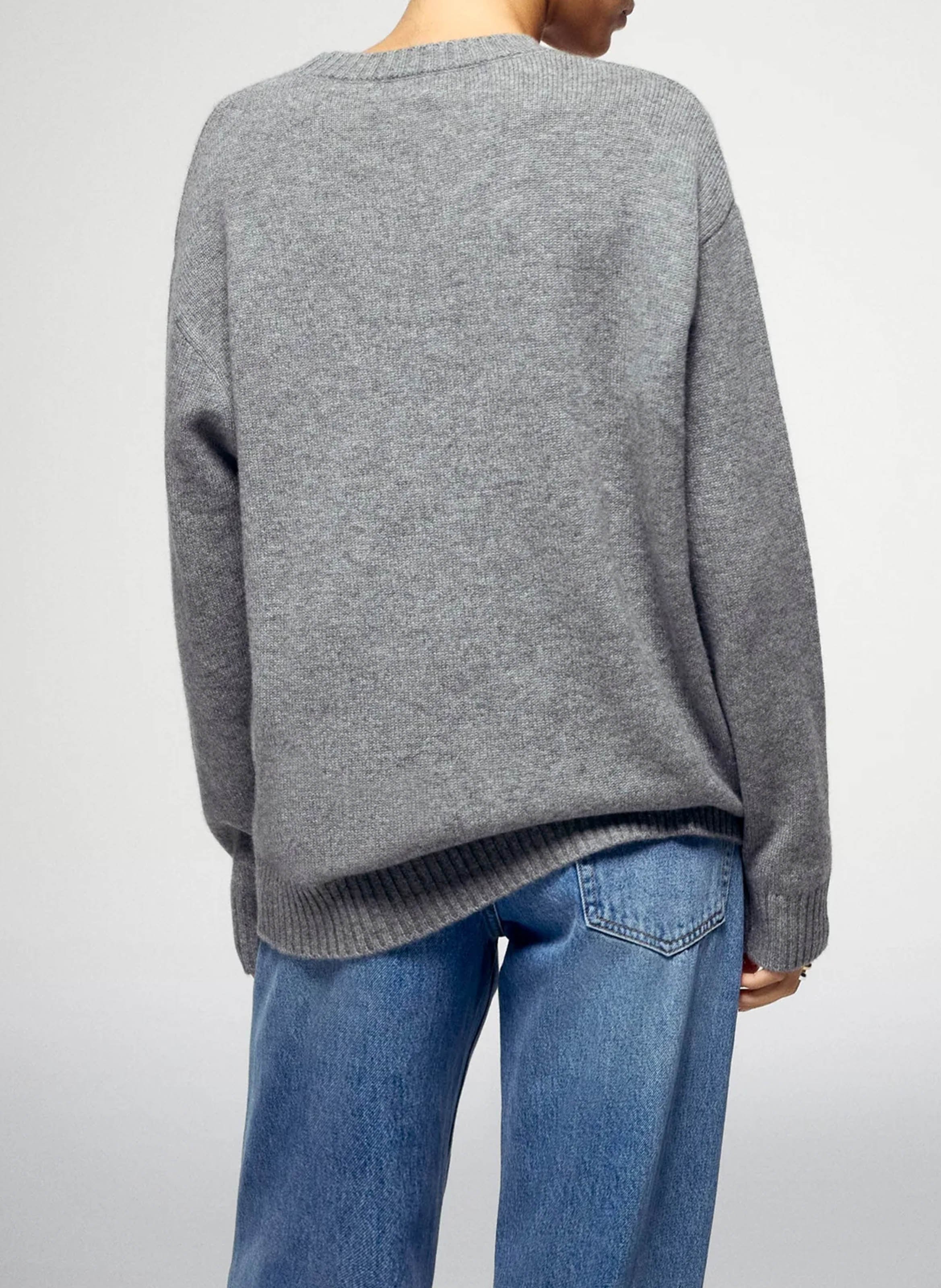 Oversized round neck cashmere sweater with print FROM FUTURE Grey