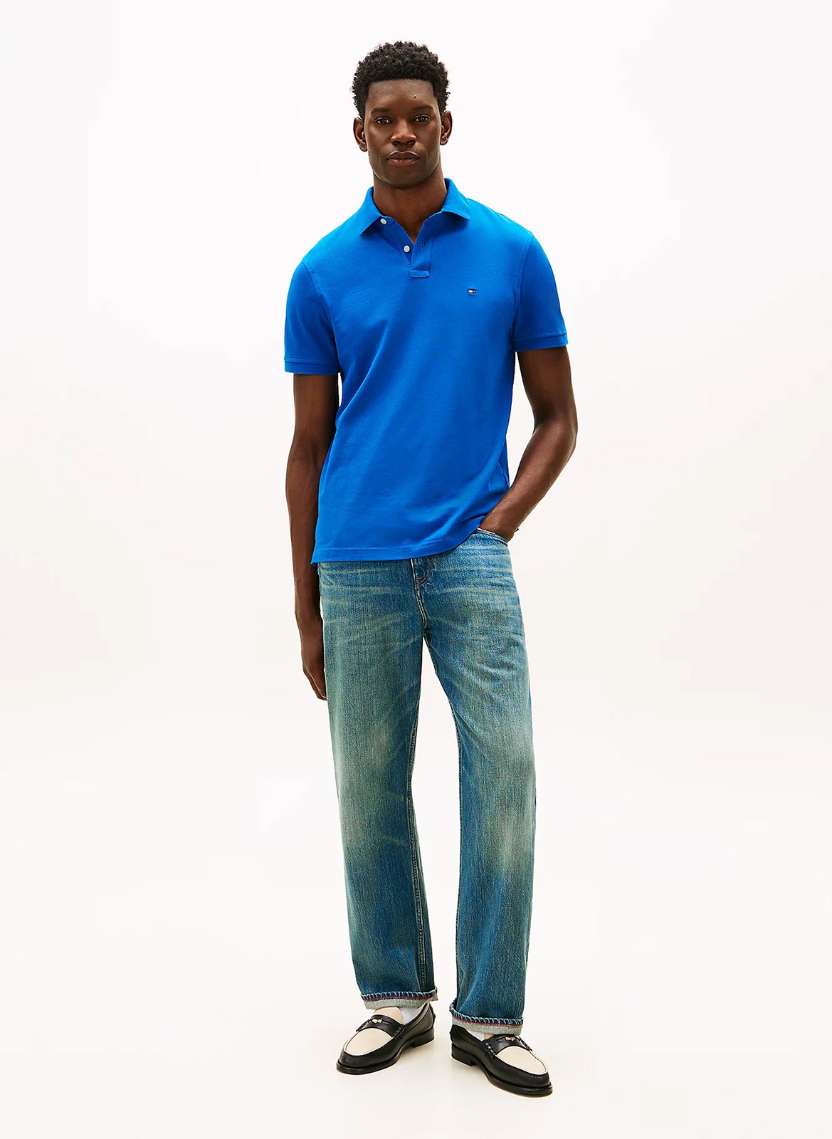 Regular-fit organic cotton-blend polo shirt TOMMY HILFIGER Blue