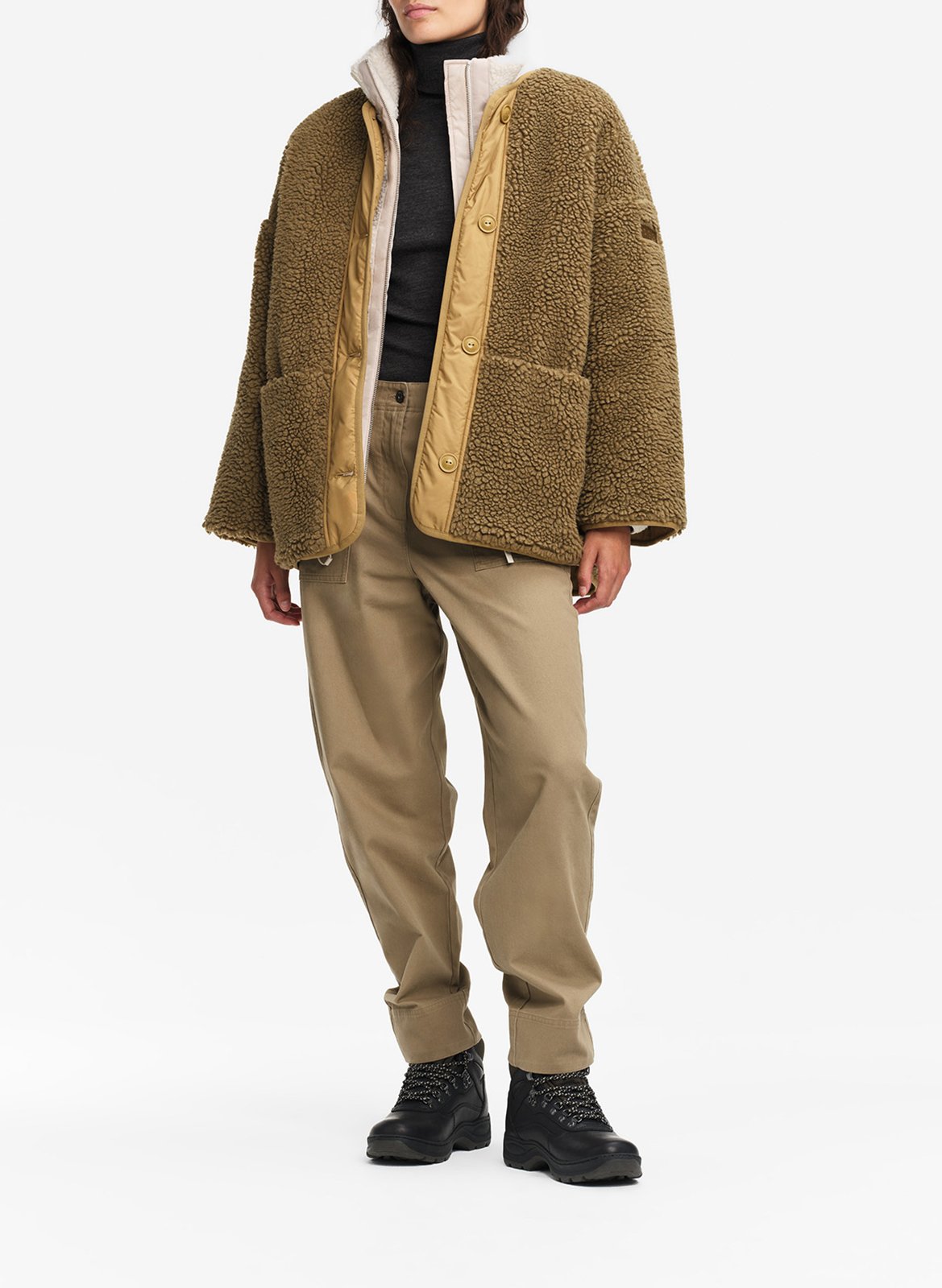 Reversible round neck jacket AIGLE Green