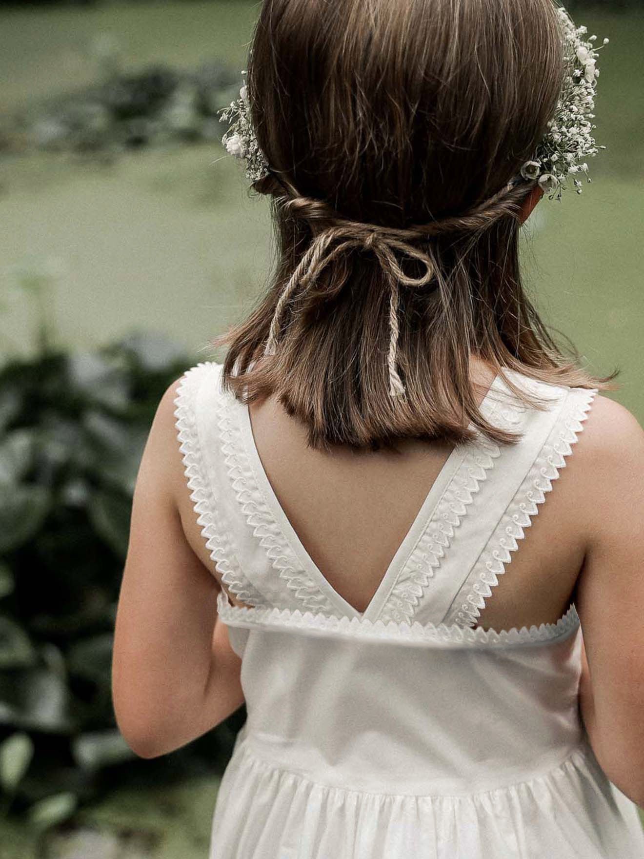 Cotton knee-length dress CYRILLUS White