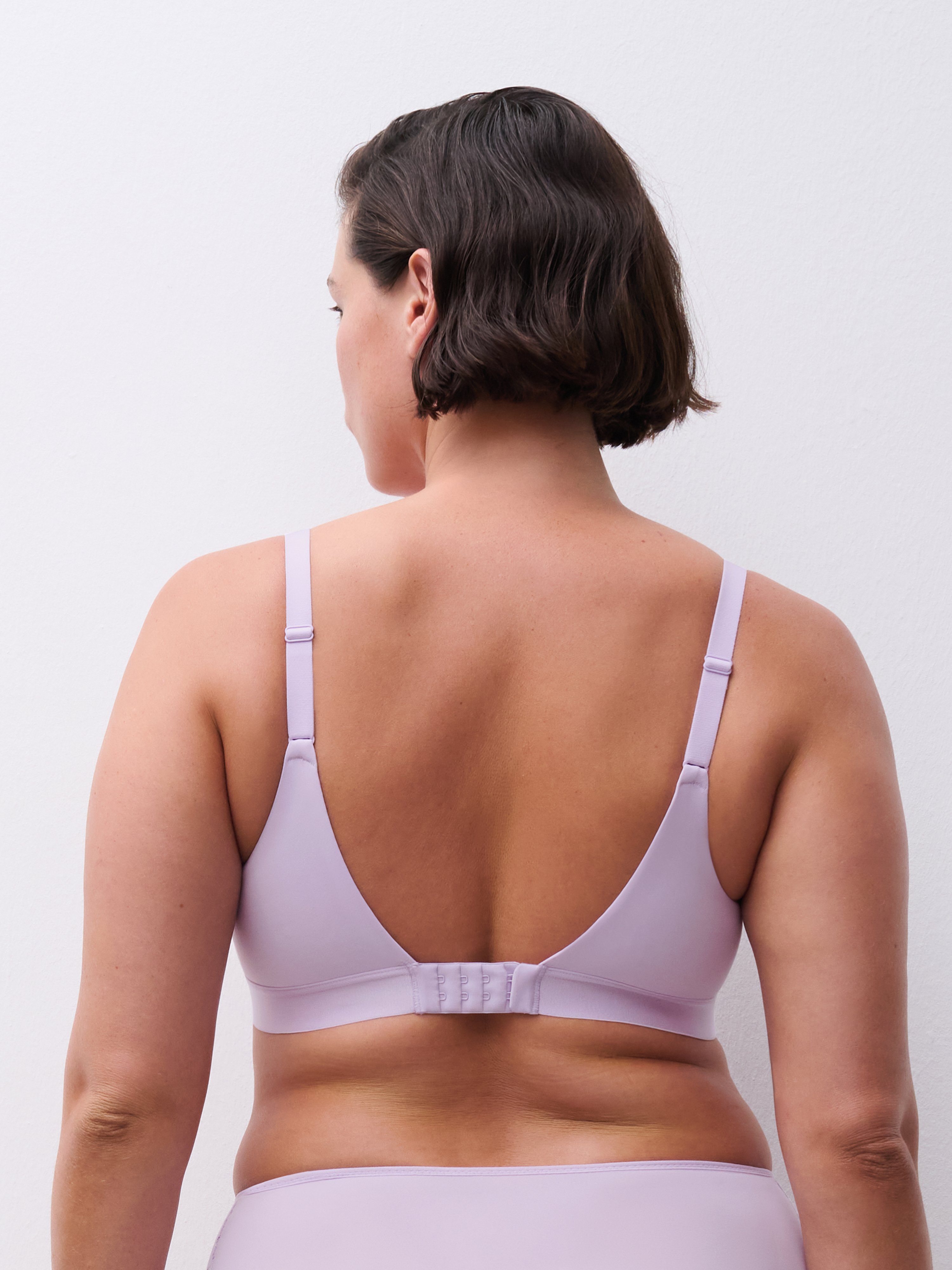 Non-wired support bra with cups Purple