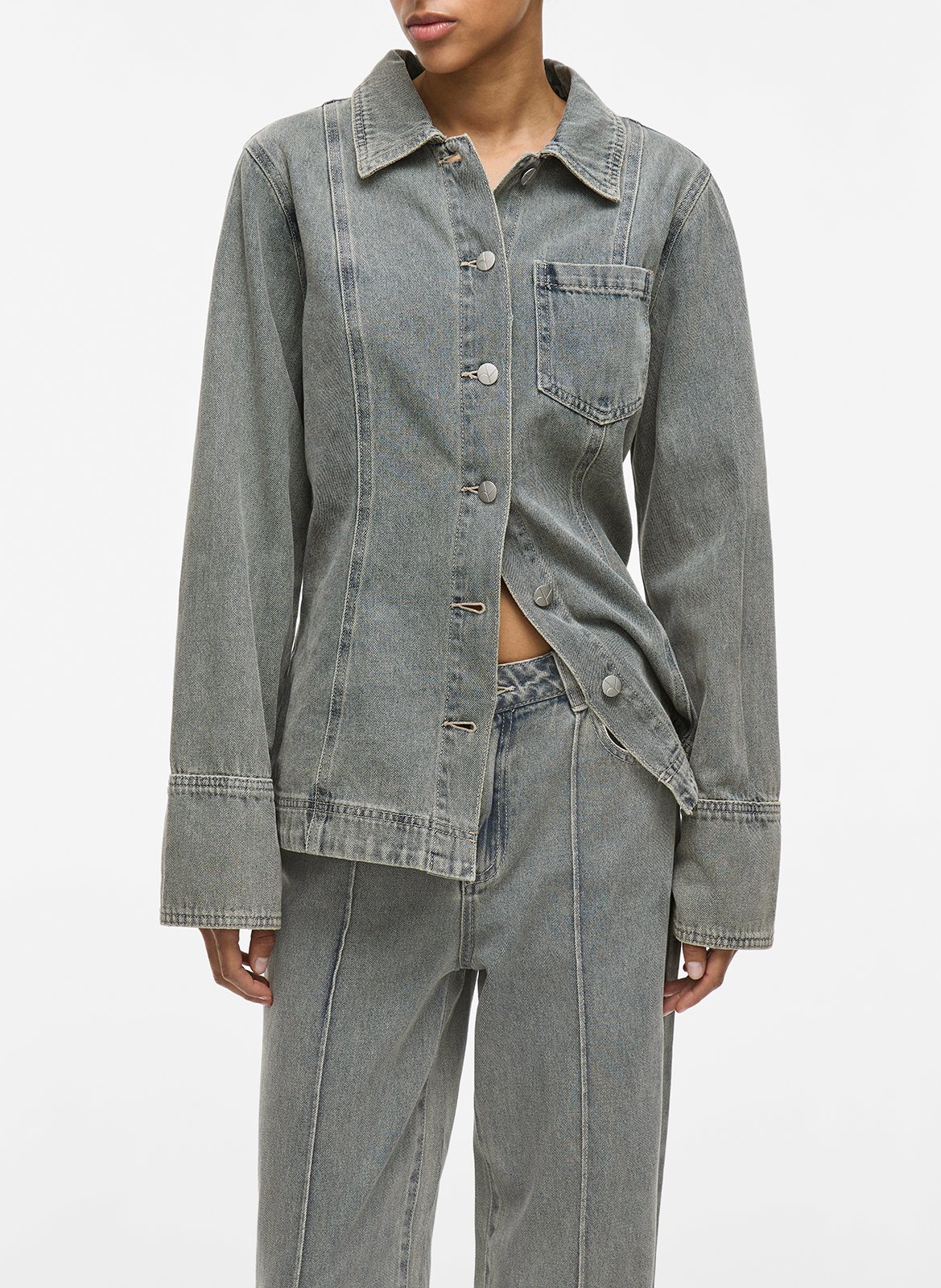 Veste en jean droite  ROUGE EDIT Bleu