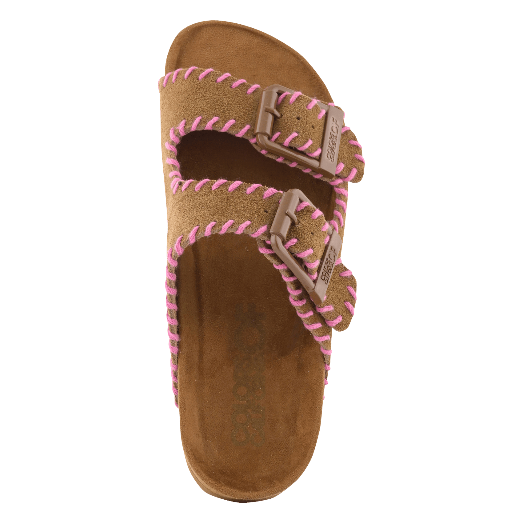 Sandales plates en cuir velours COLORS OF CALIFORNIA Beige