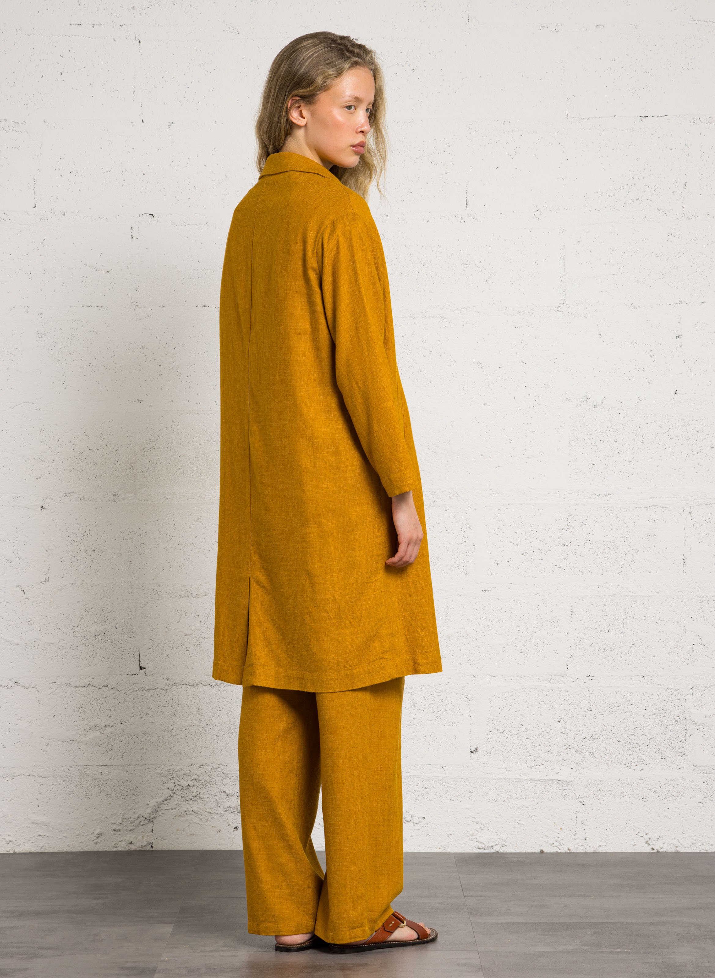 Blazer mit Revers aus Leinen und Baumwollmischung BELLA JONES Gelb