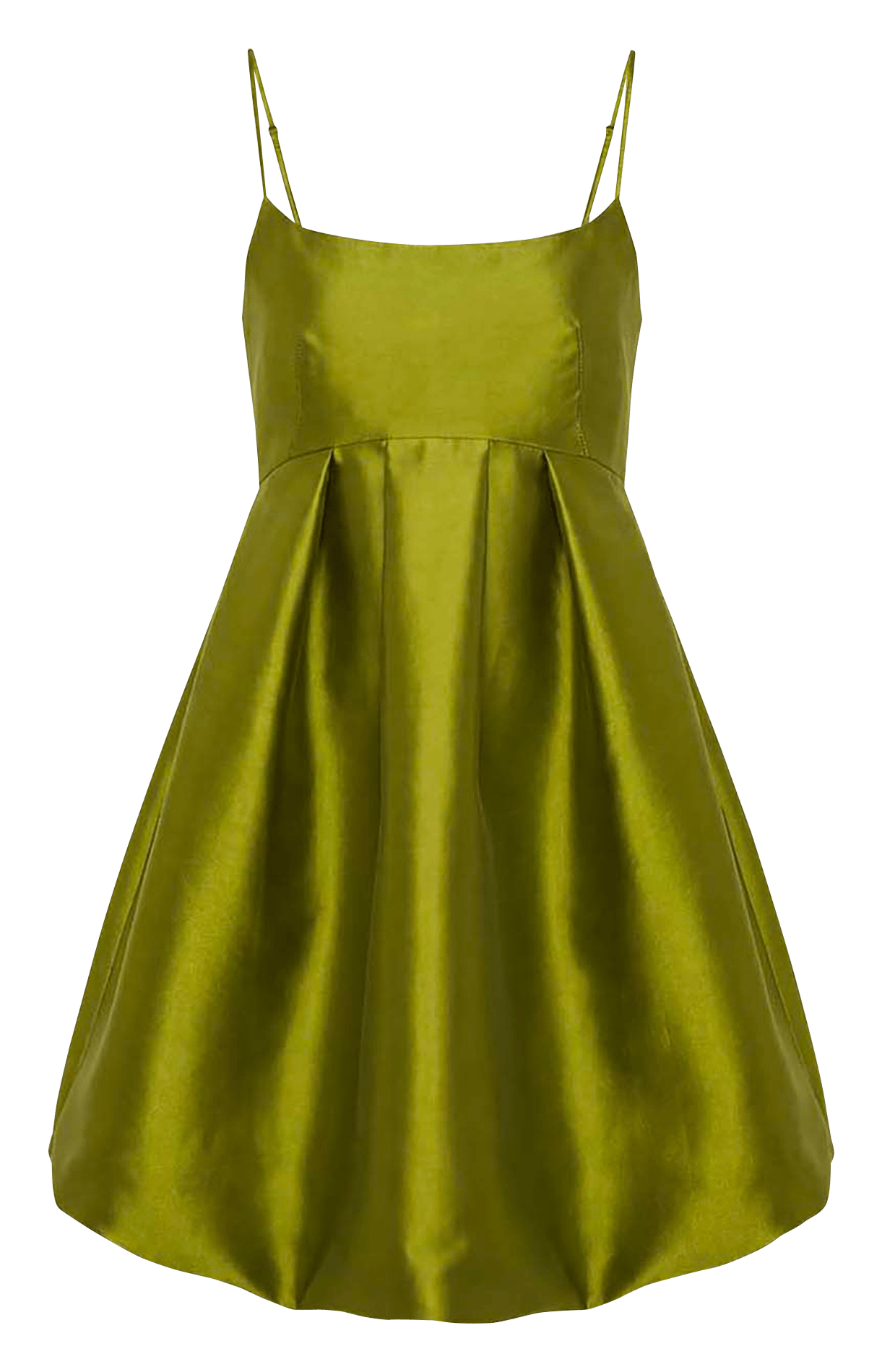 Korte puffy satijnen jurk TARA JARMON Groen
