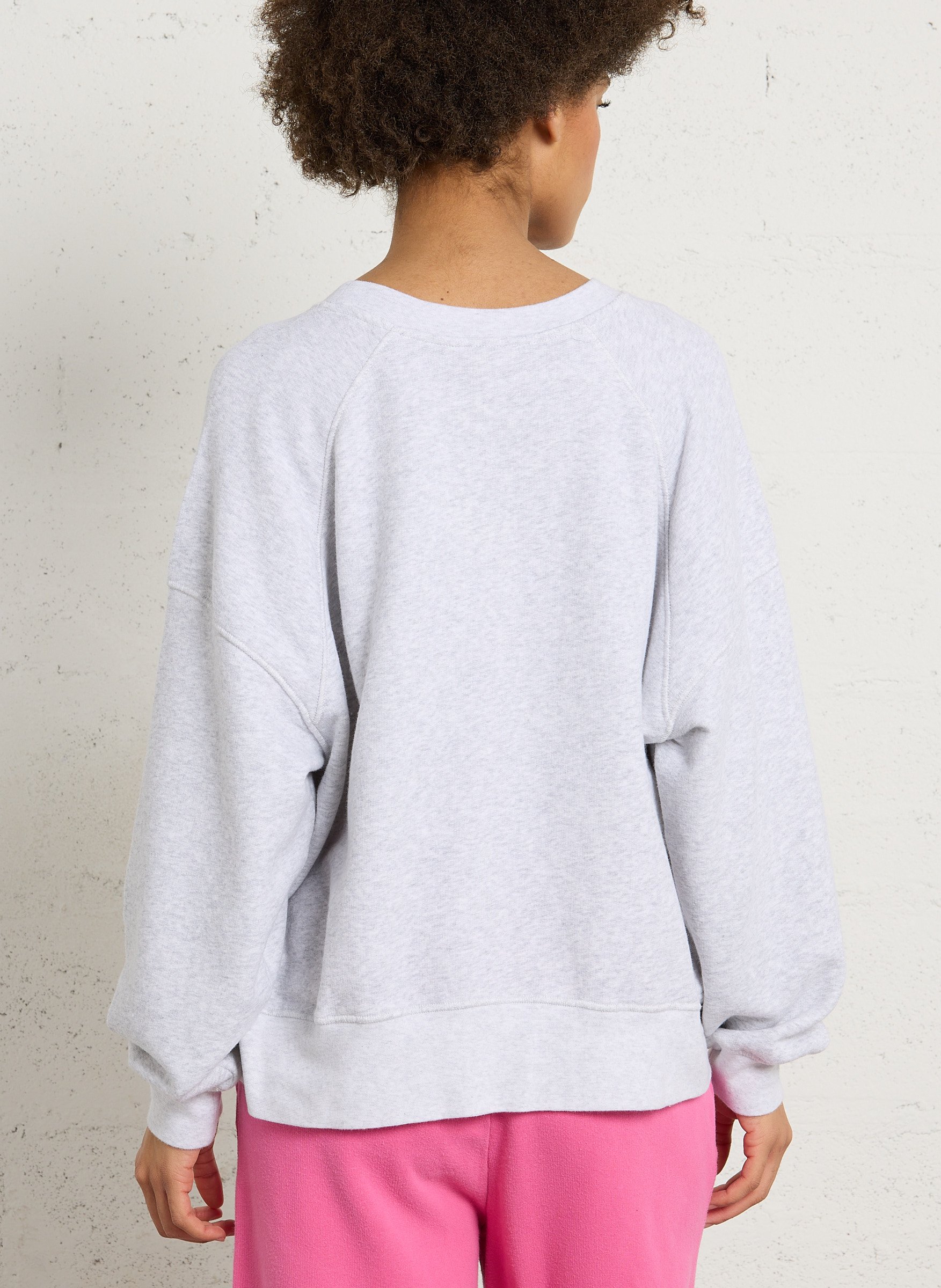 Sweat oversize col rond en coton mélangé AMERICAN VINTAGE Gris