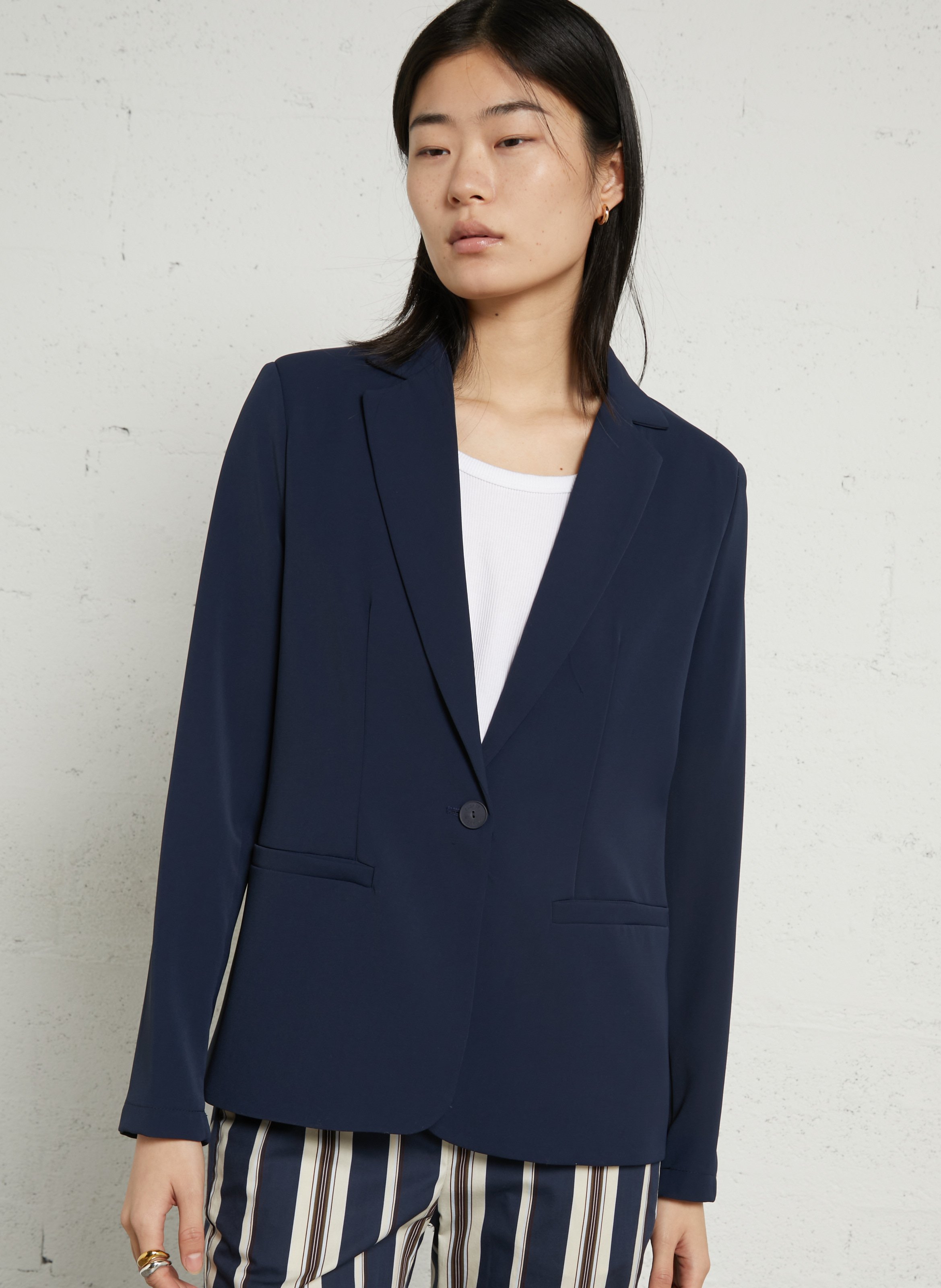Getailleerd effen blazer PLEASE Blauw