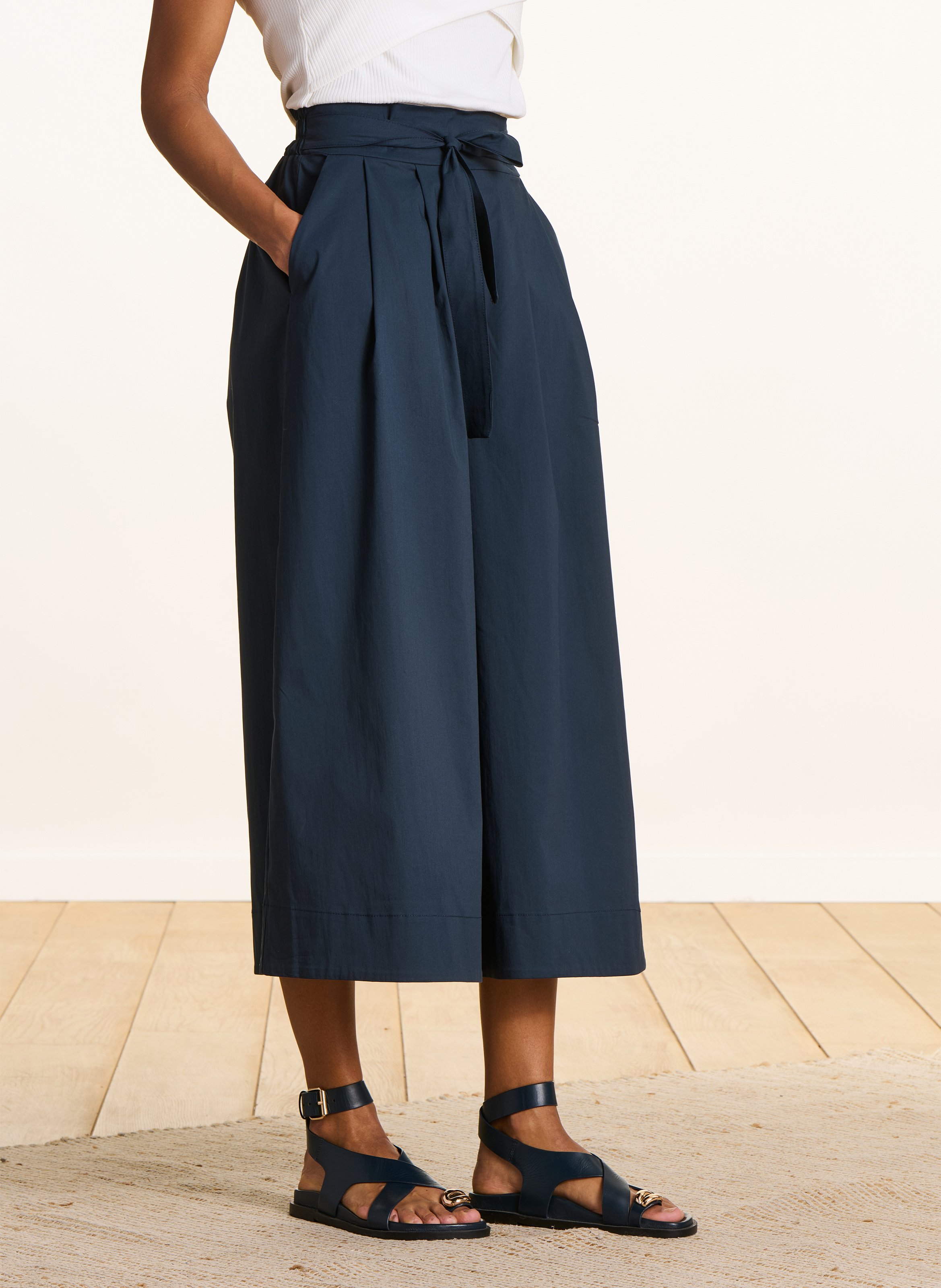 Wide-leg cotton blend pants LA FEE MARABOUTEE