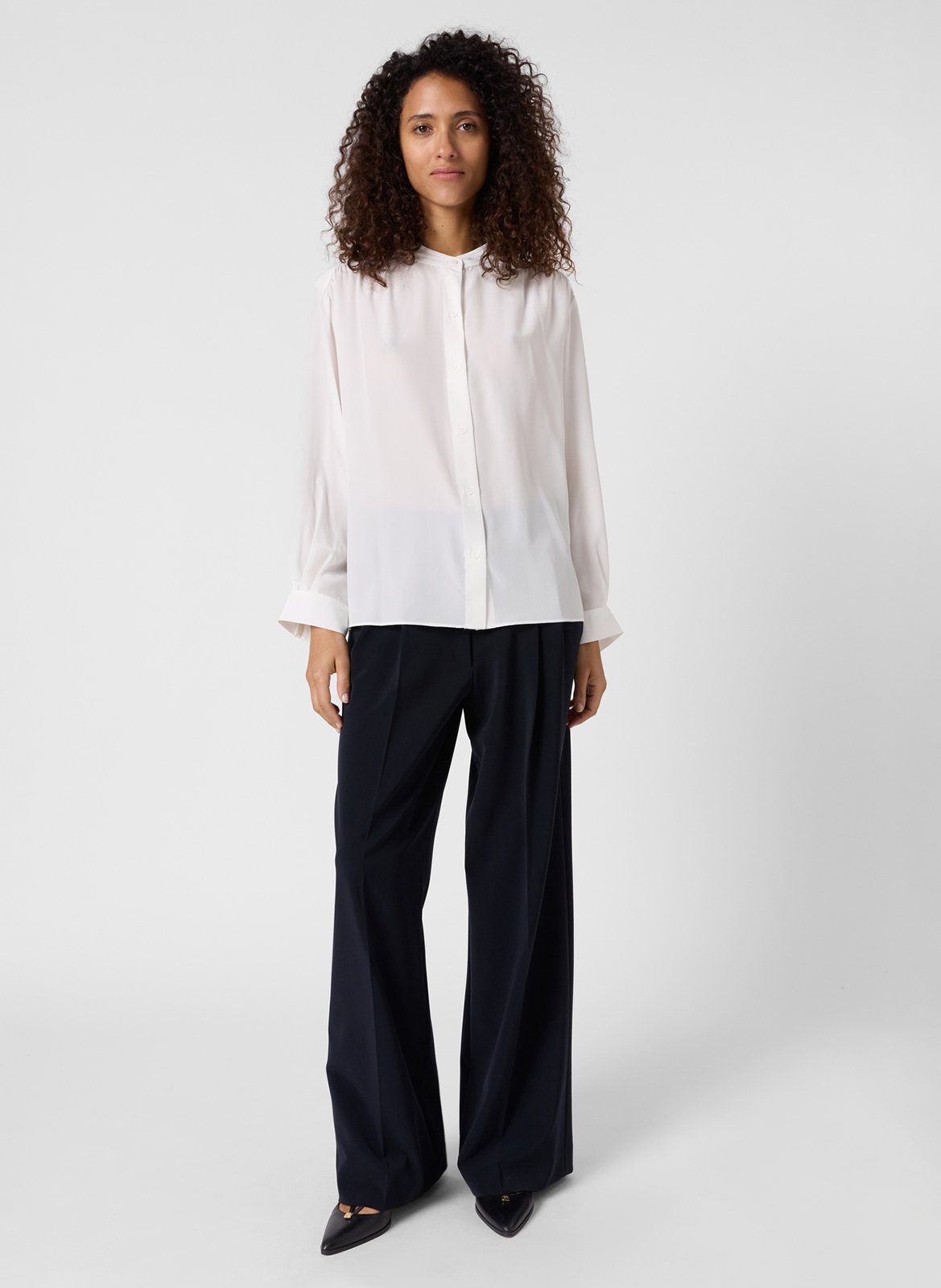 Solid silk button-down shirt GERARD DAREL Beige