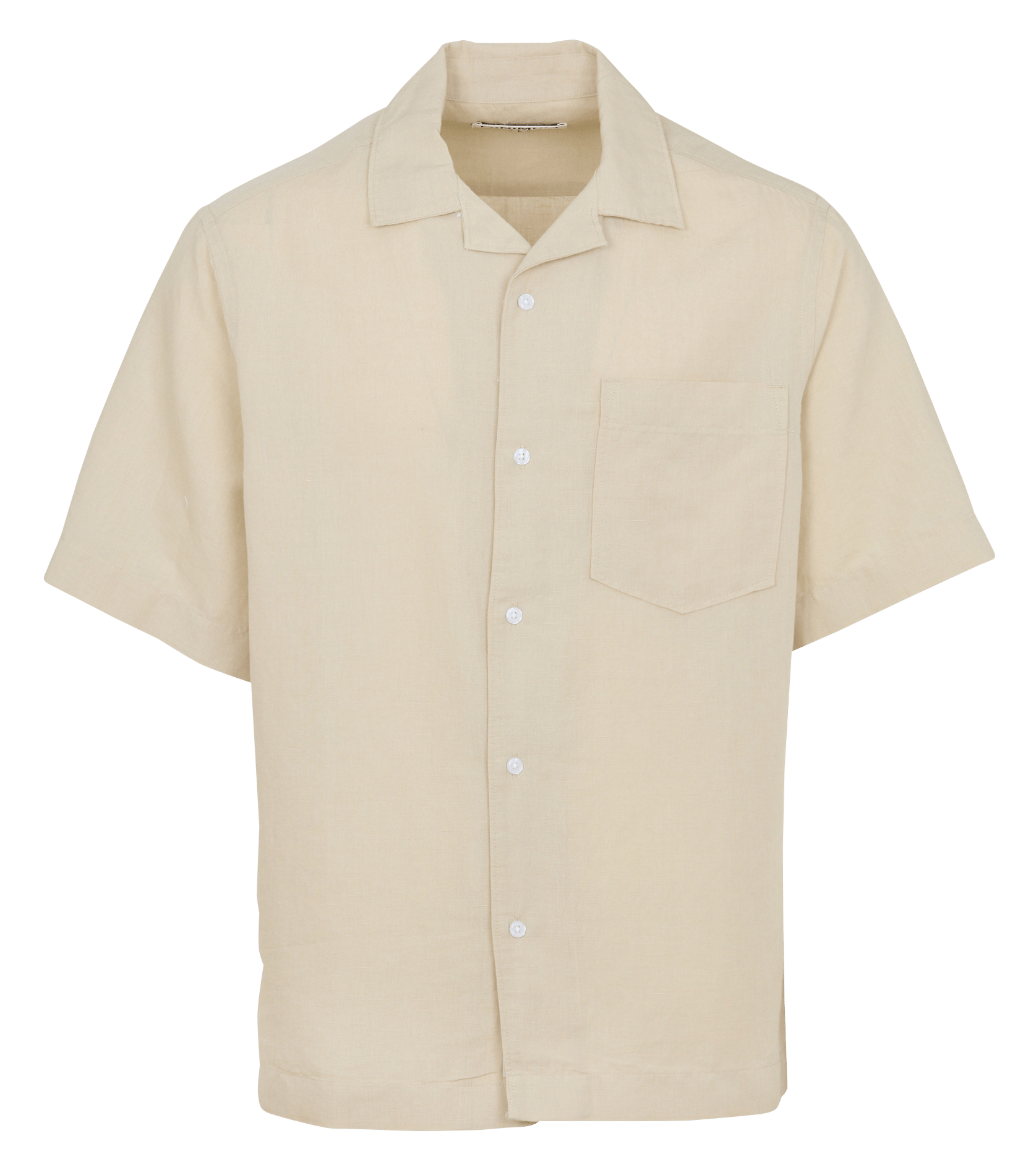 Effen linnen mix overhemd MINIMUM Beige