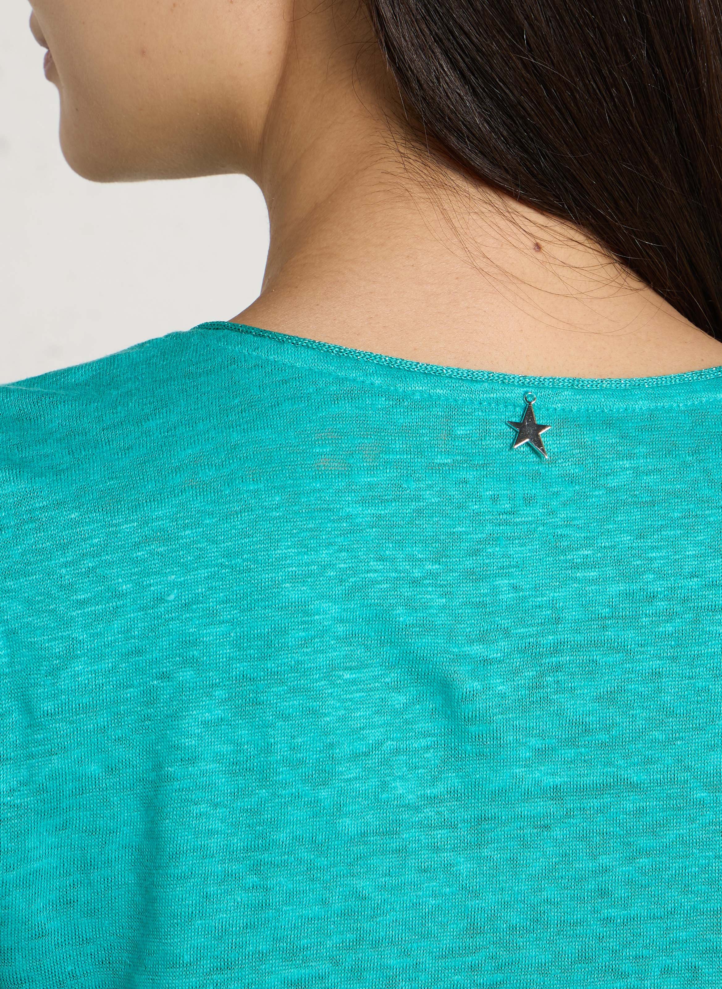 Fine linen V-neck sweater SUD EXPRESS Blue