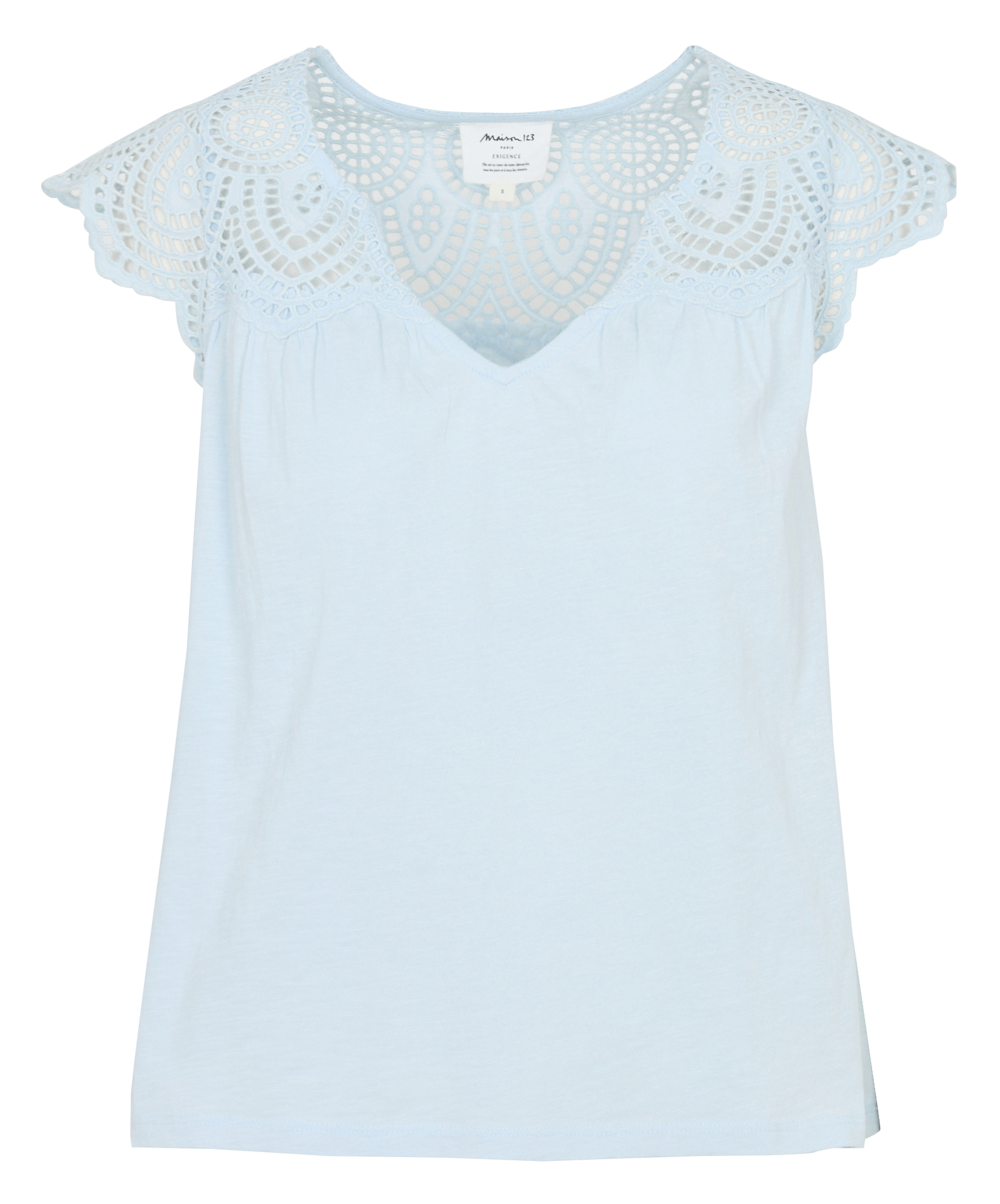 Katoenen top met V-hals MAISON 123 Blauw