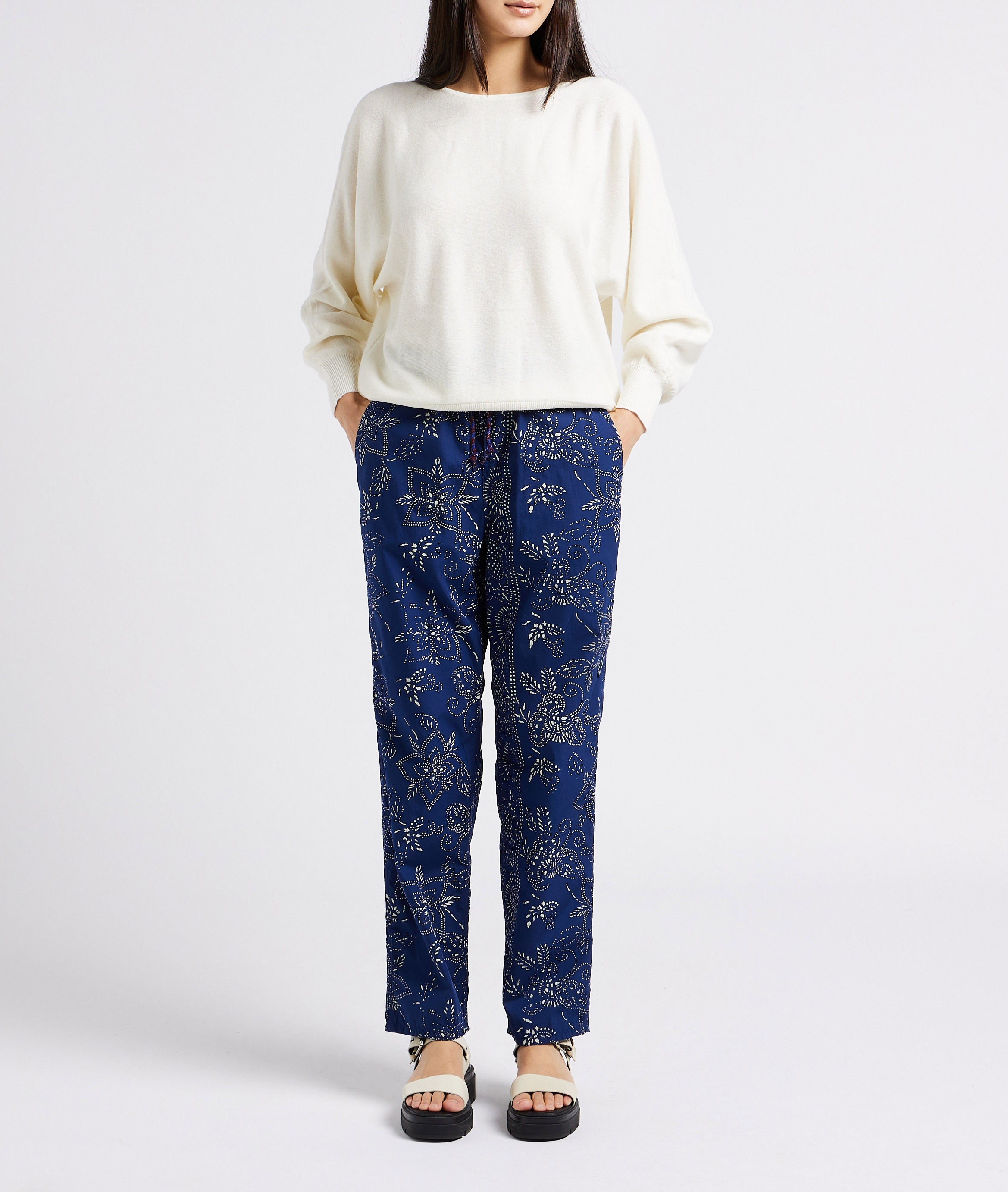Printed cotton carrot pants BELLEROSE Grey