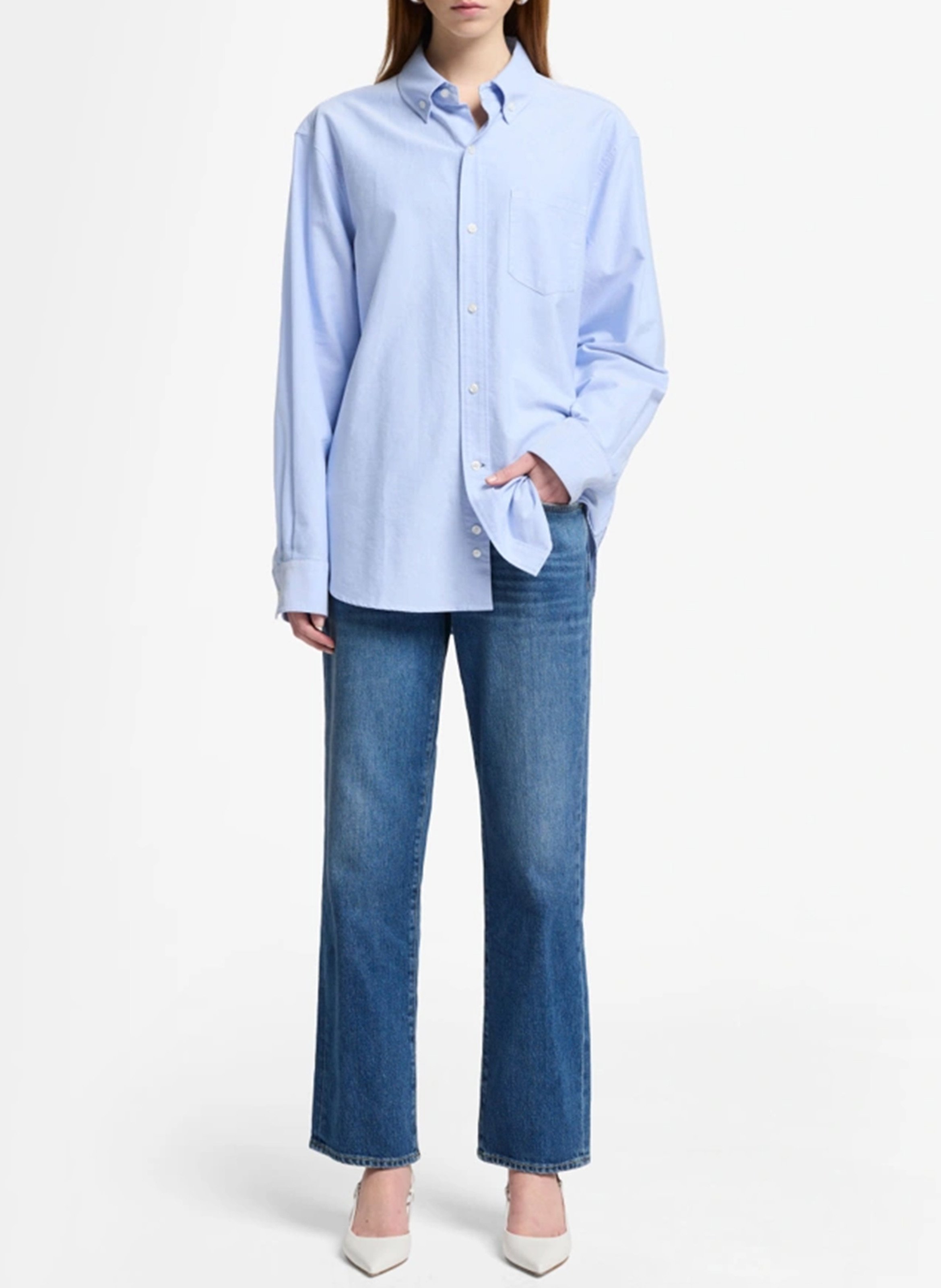 Gewaschene Straight-Leg Hose 7 FOR ALL MANKIND Blau