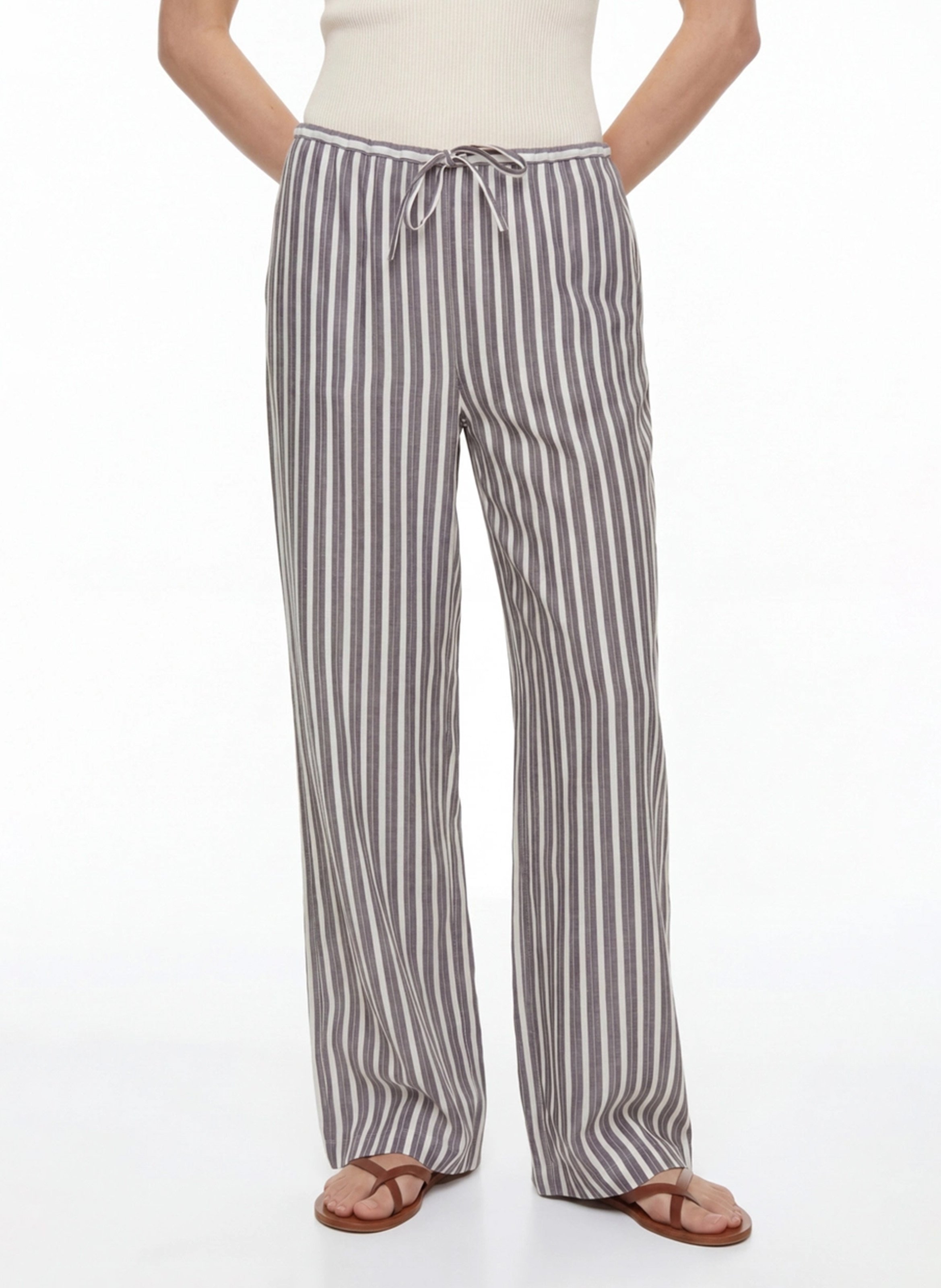 Pantalon large à rayures VANESSA BRUNO Gris