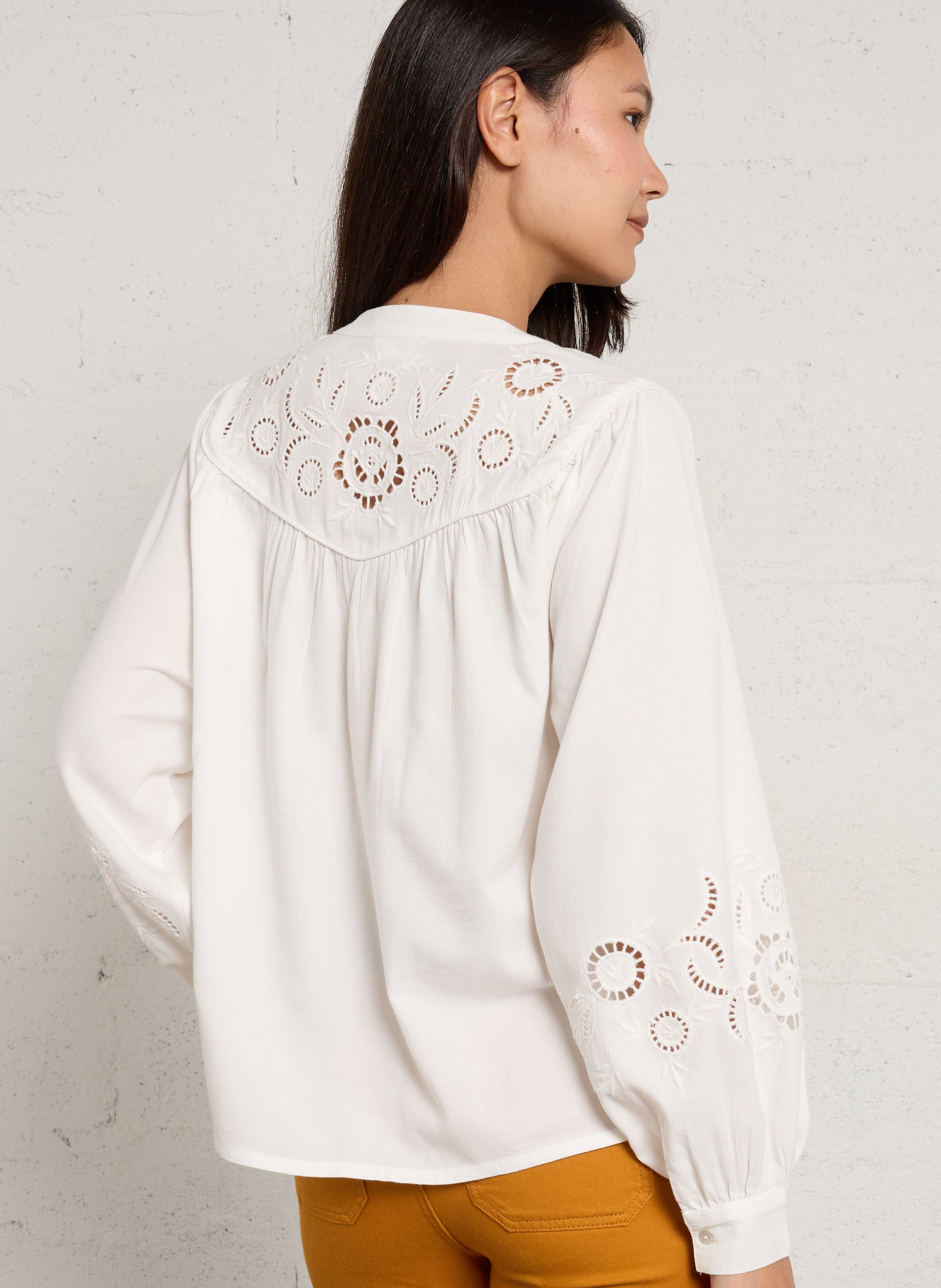 Chemise ample en coton mélangé MAISON 123 Blanc