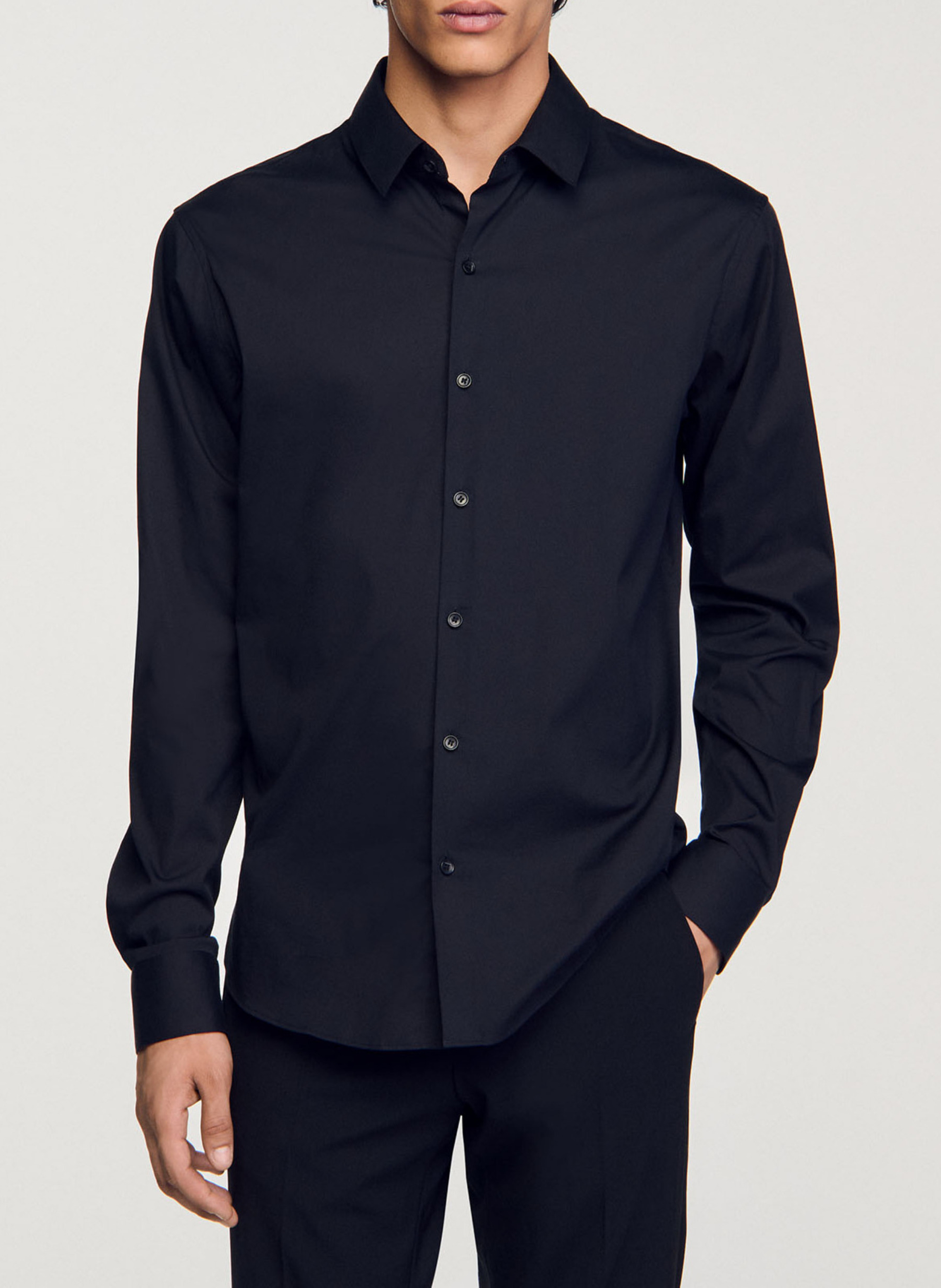 Slim-fit stretch cotton shirt SANDRO