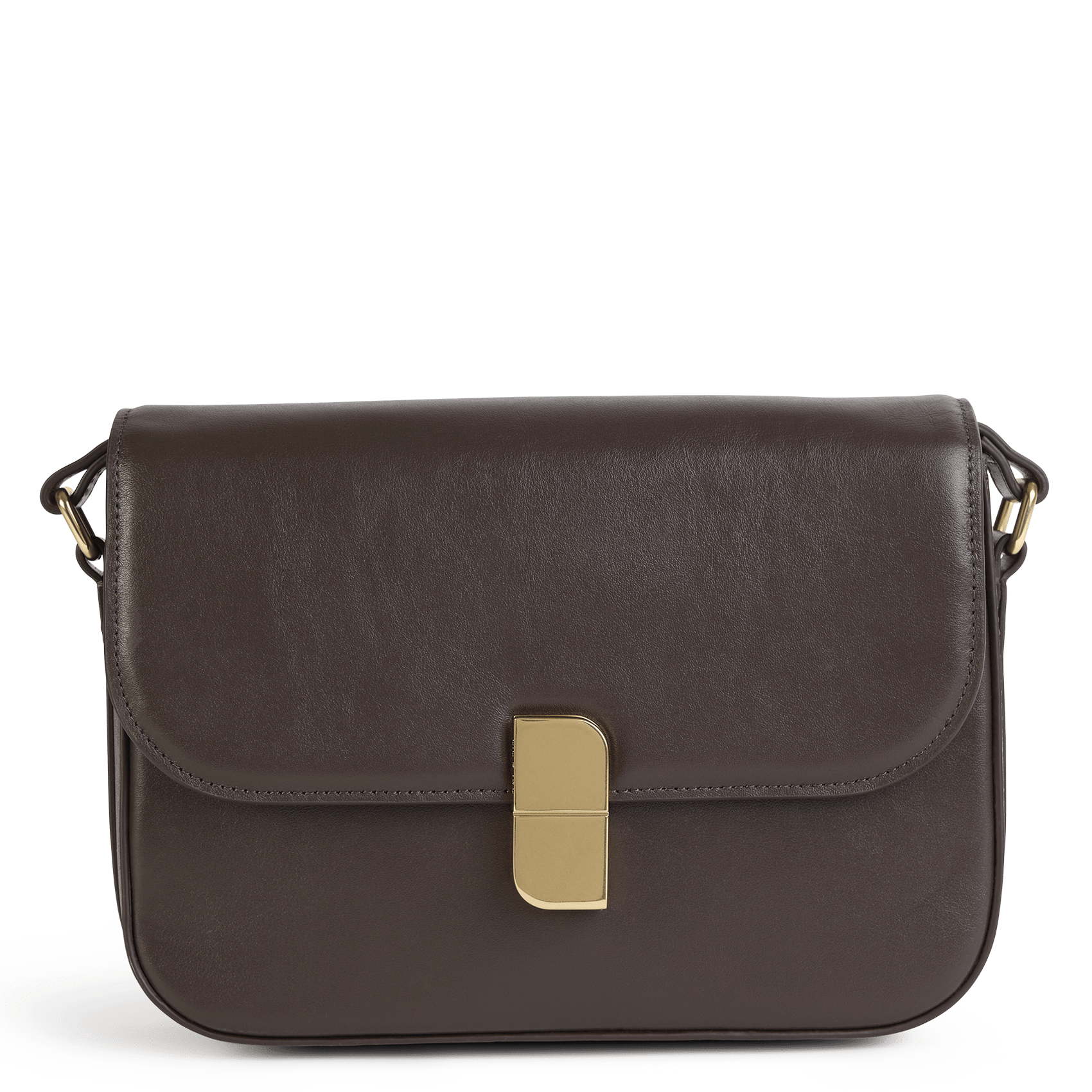 Leather flap shoulder bag ALICE Ebene