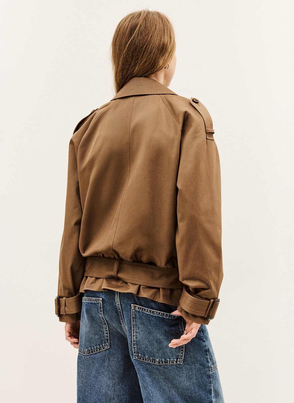 Korte effen trenchcoat BA&SH Bruin